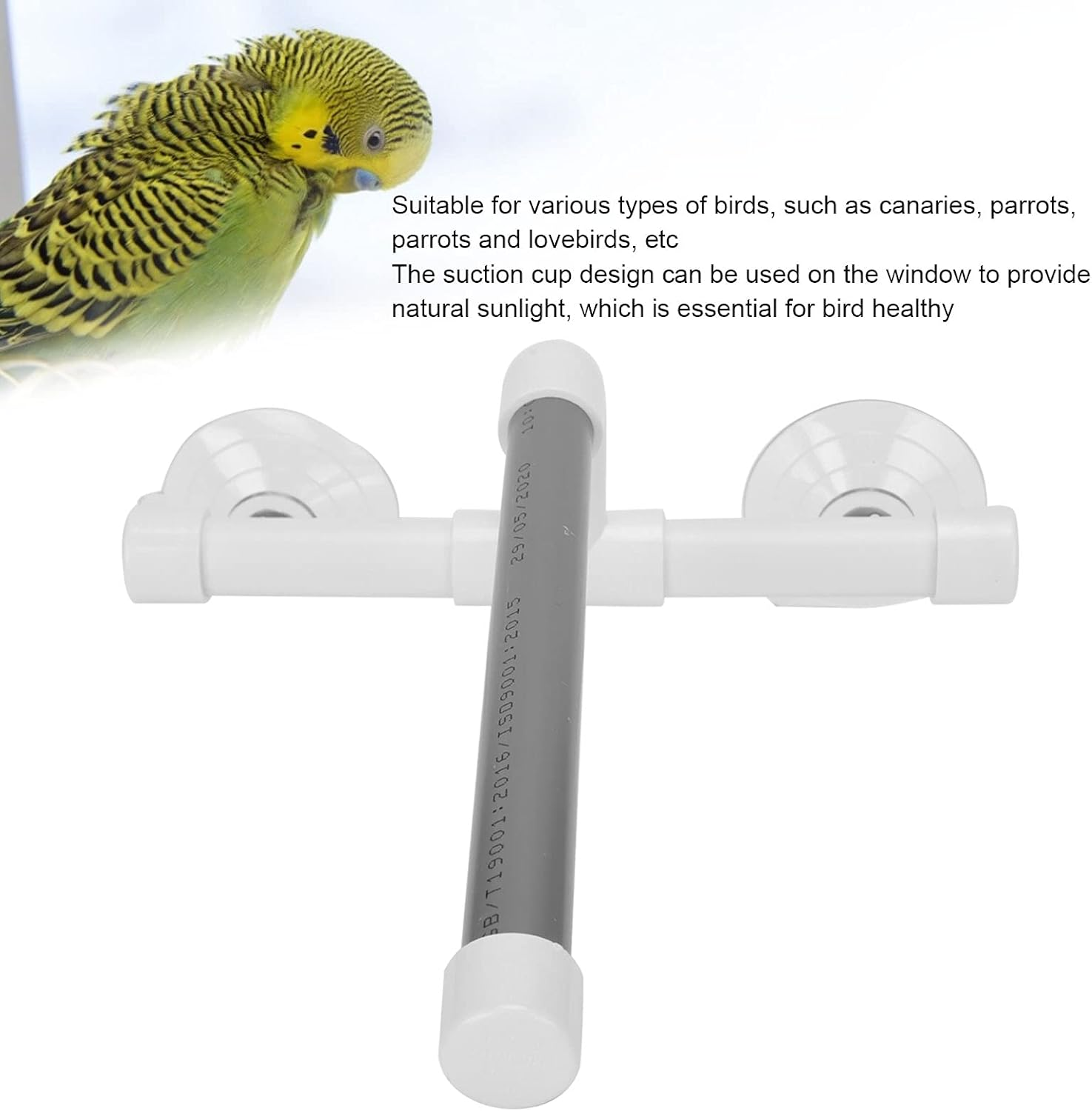 Shower Perches, Portable Suction Cup Bird Window Perches Stand Platform Toy Bathing Supply for Budgies Parakeets Cockatiels image number 1