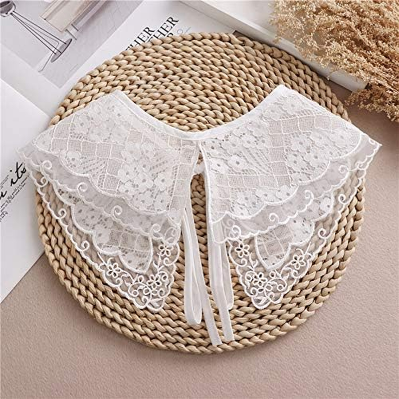 Women'S Lace Neck Ruff Collar Mini Cape Lace Lace Shawl image number 1