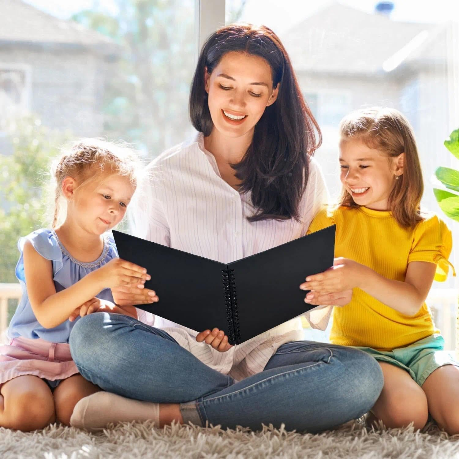 Scrapbook Album, DIY Scrapbook, 8X8 Inch, Spiral Binding, Baby Memory Book, Wedding Scrapbook, Family Photo Album - Customizable, Kraft Paper Pages - Photo Album with Writing Space, Leralsta image number 1