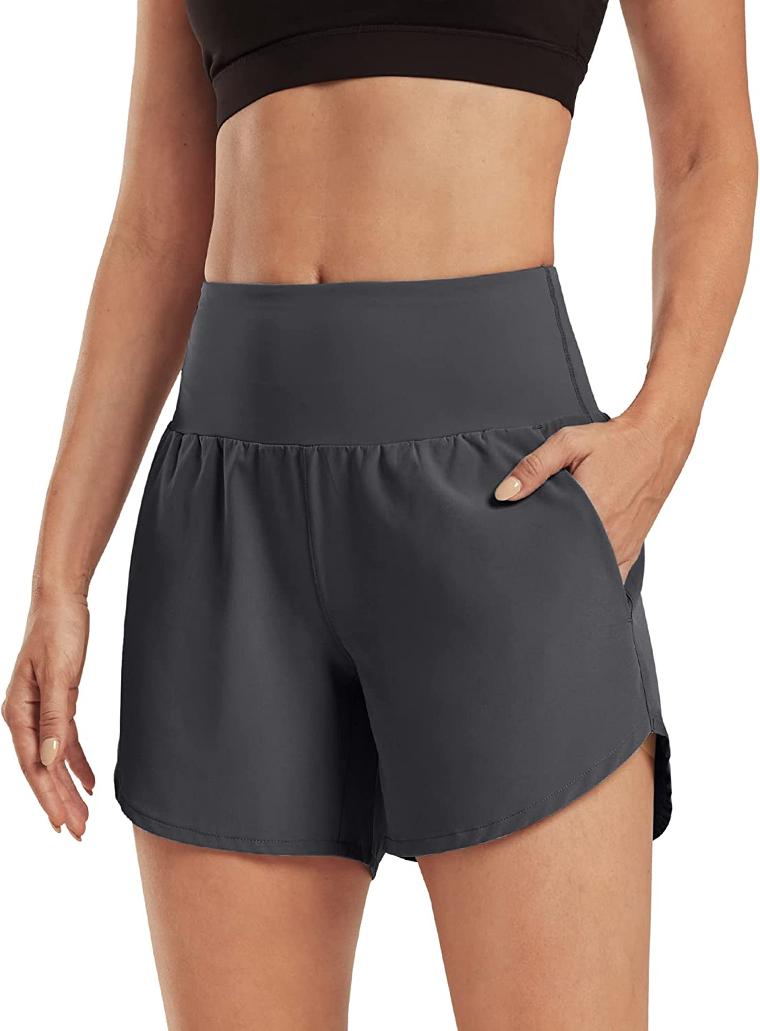 G4Free Women 5 Inches Running Shorts Quick Dry Lightweight Short Pants with Pockets for Workout Gym Sports