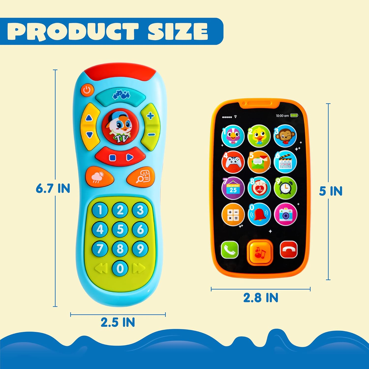 JOYIN Baby Learning Remote and Smartphone Bundle, 6-12 Months, Role-Play, Pretend Play, Unisex, Infant, ABS Plastic, Battery Operated, 4 AAA Batteries Required image number 5