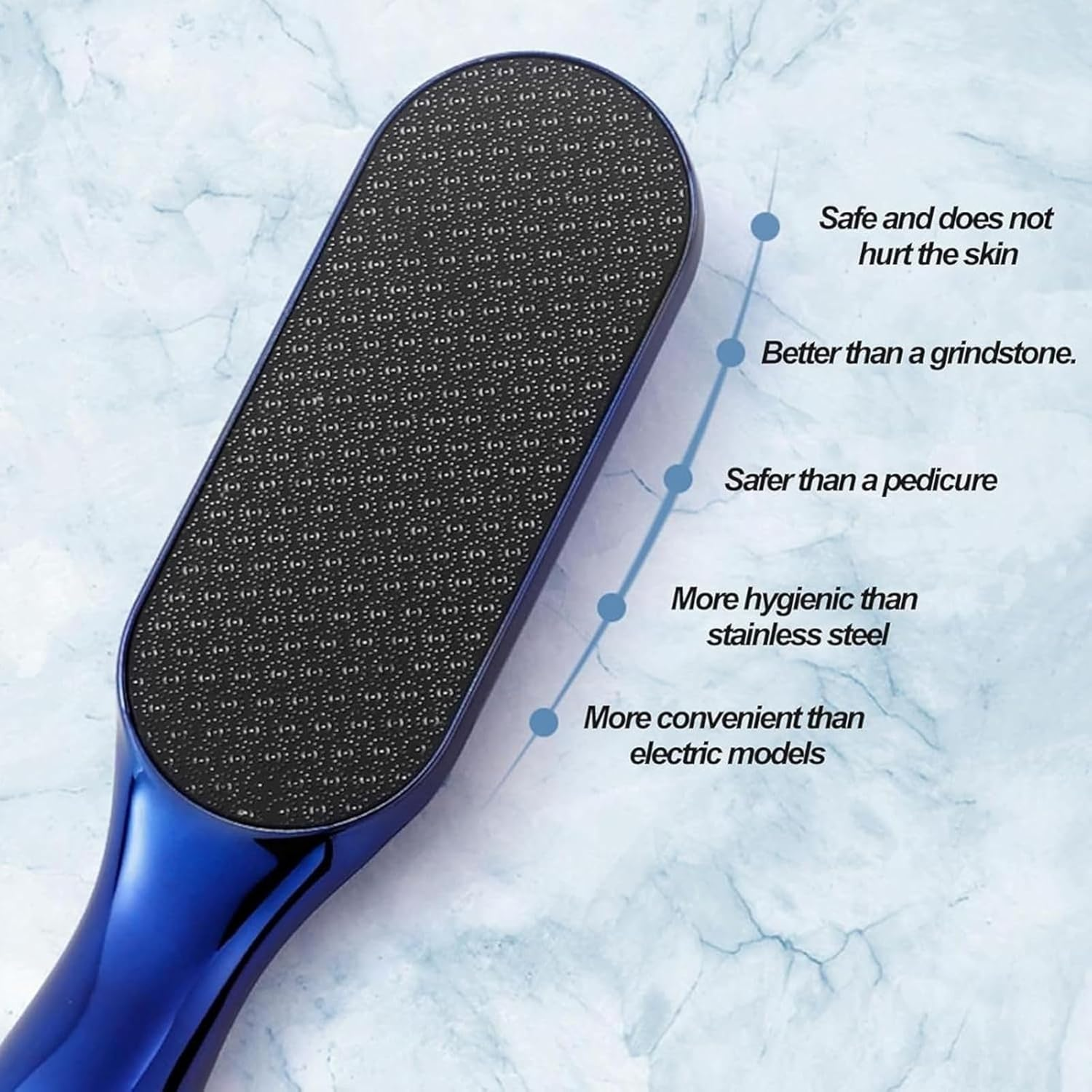 Veinsgrain Foot File,Beyond the Cream - Foot Fetish File,Hard Skin Remover Nano-Glass Foot File,Foot Scrubber,Foot Exfoliator Tool,Effortless and Pain-Free Experience (Gold) - Blue * 2 image number 6