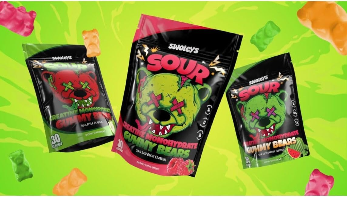 Swoleys Sour Creatine Gummy Bear 30 Serve, Sour Peach