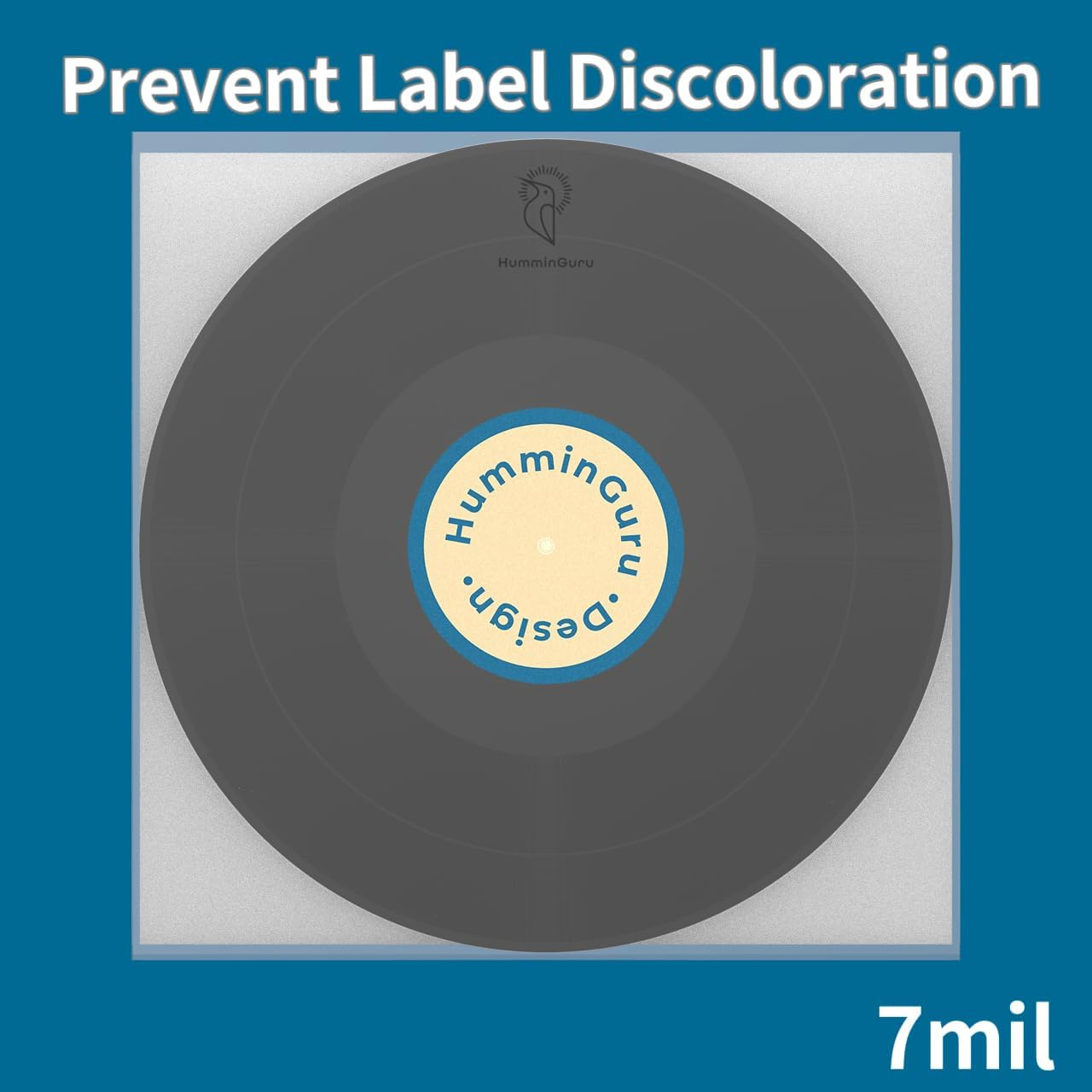 Humminguru 3-Ply Premium Inner Record Sleeves 12 Inch. Rice Paper Lined Master Sleeves. Anti-Static Vinyl Record Sleeves, Acid-Free Thick HDPE 3+1 Layer in 7 Mil, 50 Pack (12&rdquo; Master Inner Sleeves) image number 3