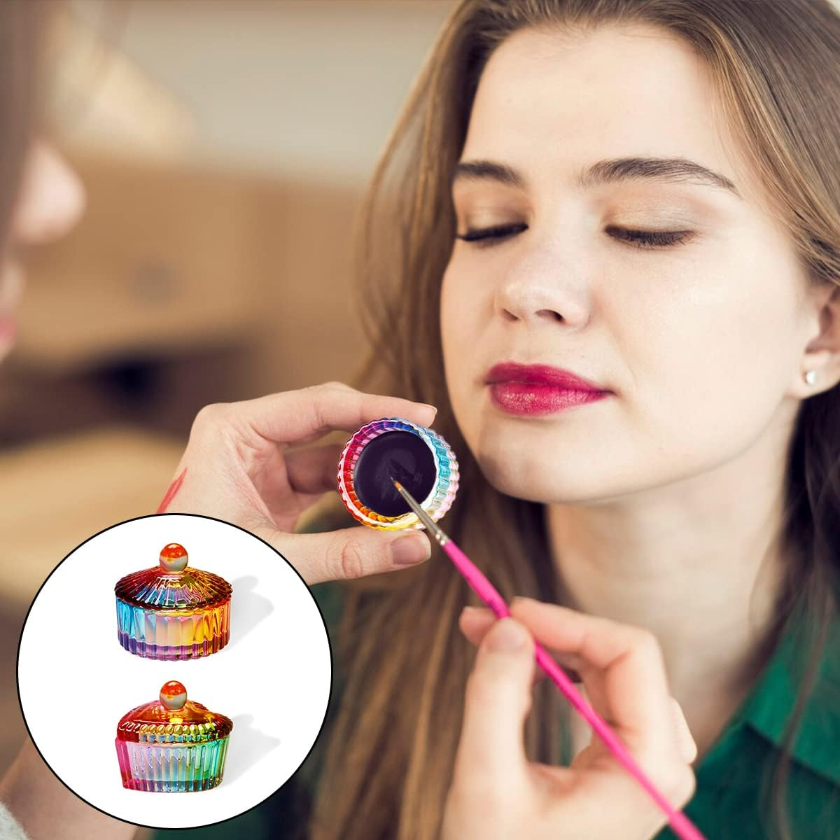 WELANE Dappen Dish Cups, 2 PCS Glass Nail Art Cup for Nail Art Acrylic Liquid, Jewelry Storage image number 4