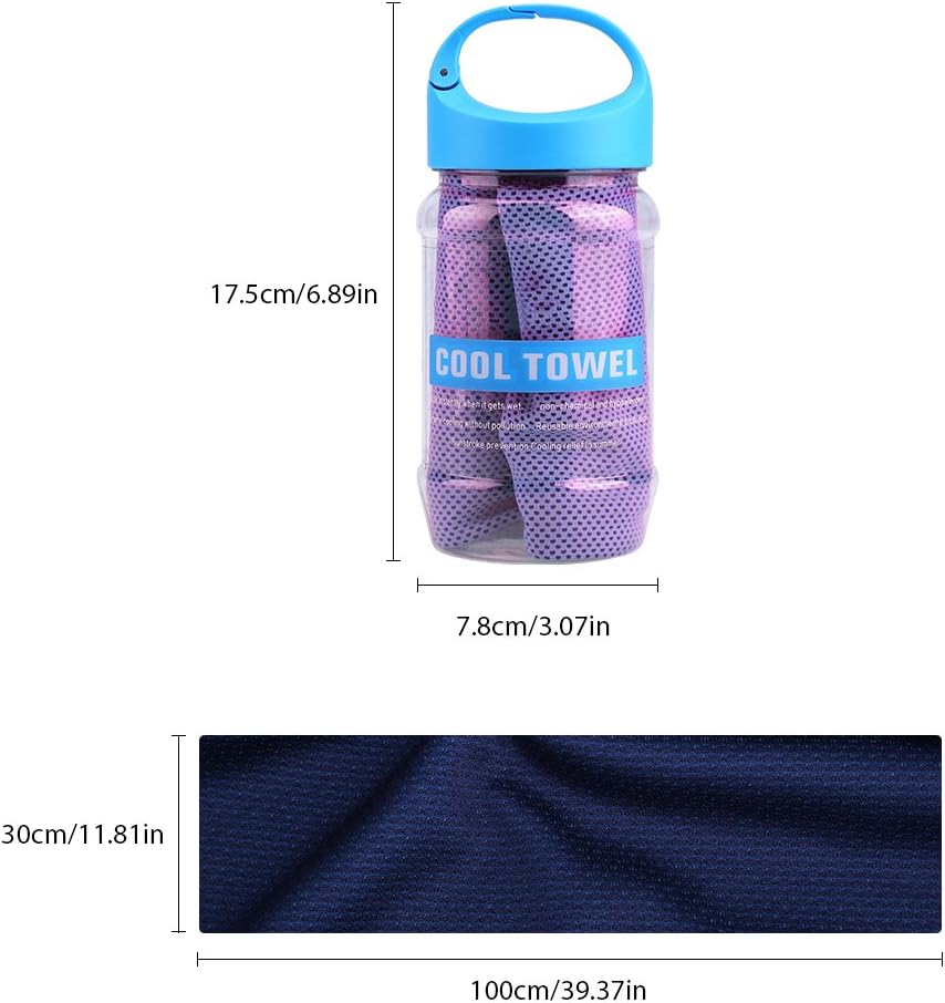 Cyrank Cooling Towel, Cooling Towels for Neck and Face, Ice Towels for Sports Soft Breathable Microfiber Cool Towel for Fitness, Camping, Running, Workout(Blue)