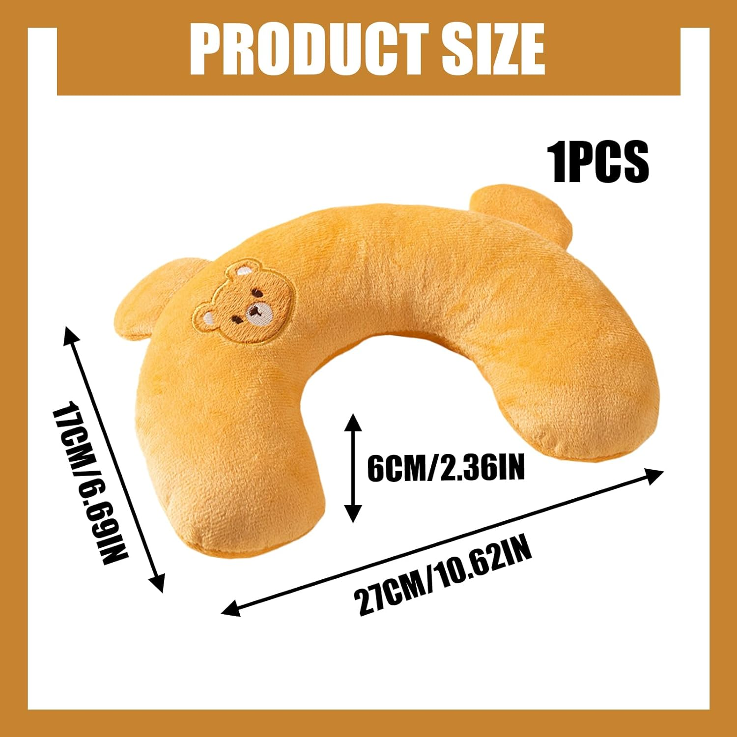 Embhlitfe Cat Pillow U Shape Soft Pillow Pets Easy to Clean Dog Pillow Cat Toy Cat Cushion Pillow for Relief Sleeping Improve Small Pillow for Small Dogs Cats (Bear) image number 3