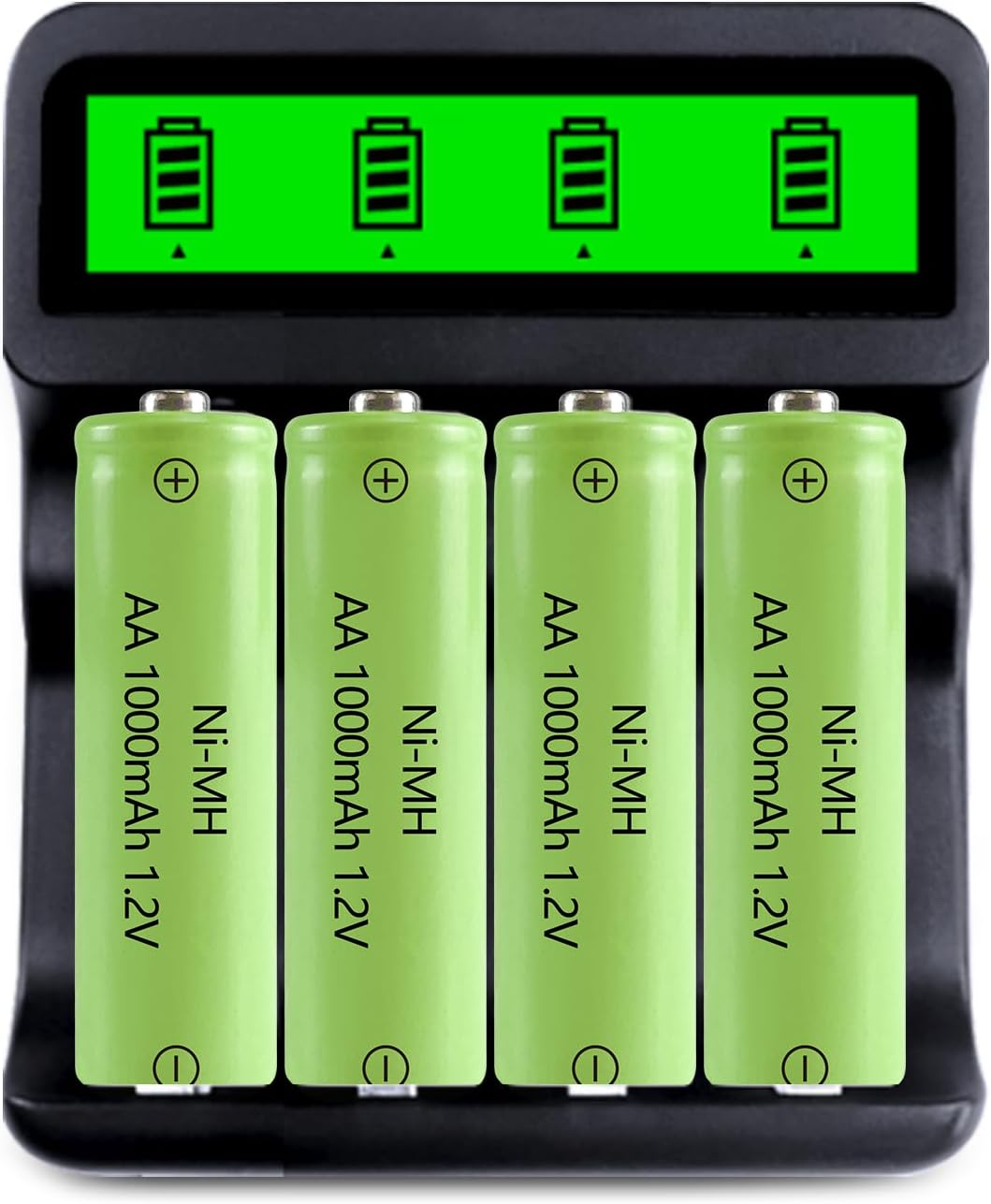 JINTION Rechargeable AA Batteries,Solar 1.2V Ni-Mh 1000Mah Double a Battery Low Self Discharge for String Light Lantern Lamp Toys, 4 Pack image number 5
