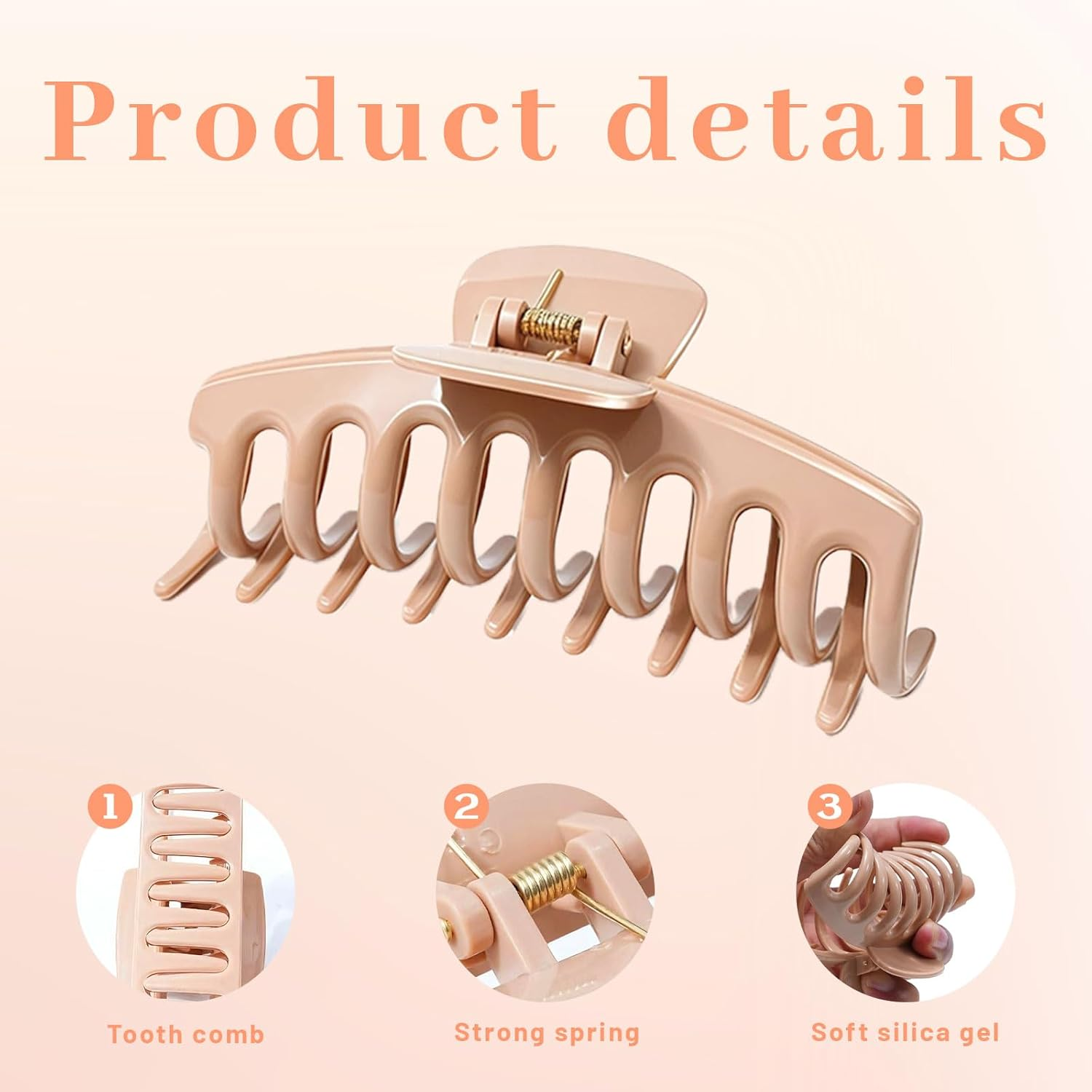 Xanthelle Hair Clips, 4 Pieces Hair Claws for Women & Large Hair Clips, Flexible Silicone Hair Clips, Duckbill Hair Claw, Non-Slip Claw Clips image number 1