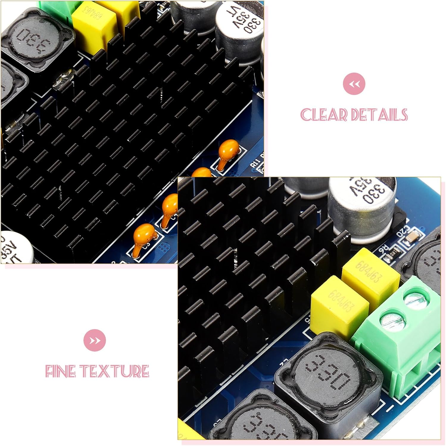 HOLIDYOYO High Power Digital Stereo Amplifier Board Module Original Chip Dual Channel Audio Amplifier for Home Theater Speakers image number 3