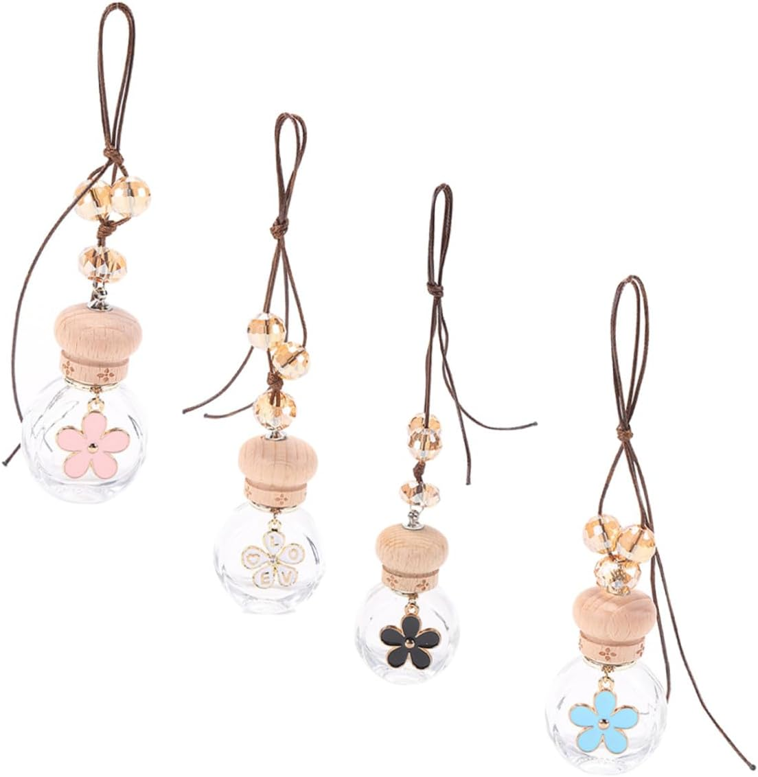 STOBAZA 4Pcs Hanging Perfume Bottles Car Scent Air Freshener Empty Bottles for Car Decor image number 2