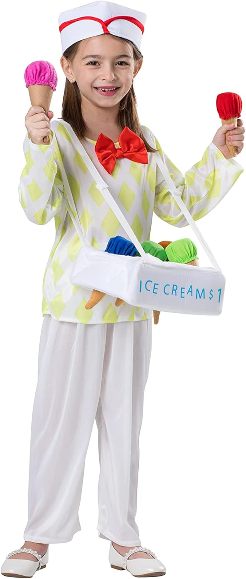 Dress up America Ice Cream Vendor Costume for Kids, Multicolor (Multi Color), 3-4 Years (Waist: 66-71, Height: 91-99 Cm) image number 2