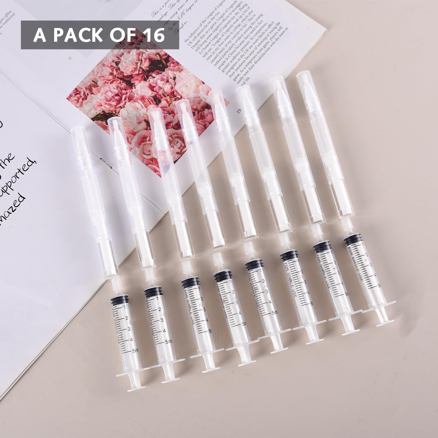 16 PCS Touch up Paint Pen, 5Ml Paint Touch up Pen, Touch up Paint Brushes Fillable Paint Brush Pens Tool for Walls, Transparent Spackle Wall Paint Pen for Drywall Wall Wood Furniture image number 2