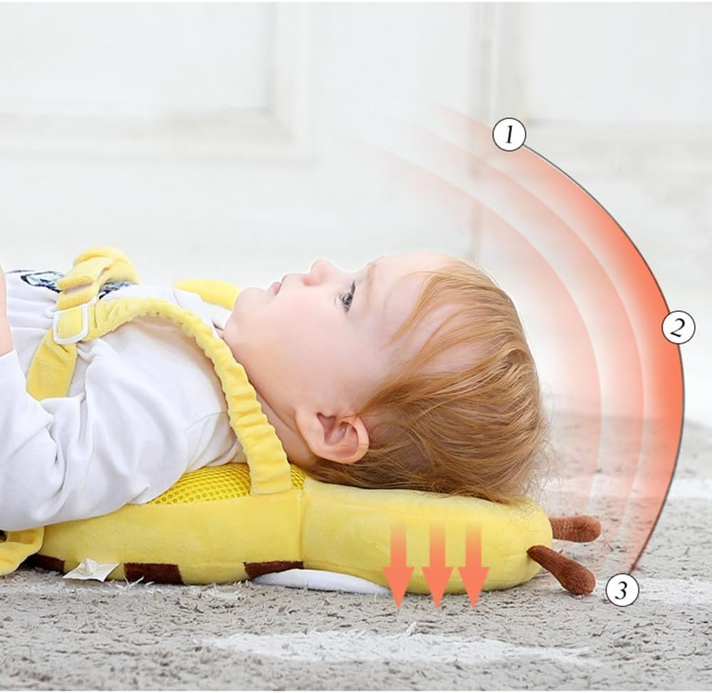 Little Bee anti Falling Pillow Head Protector Cushion, with Horizontal Band Walking Head Protection Safety Pads, Adjustable Lint Cushion Backpack for Falling Crawling and Walking anti Fall Pillow image number 1