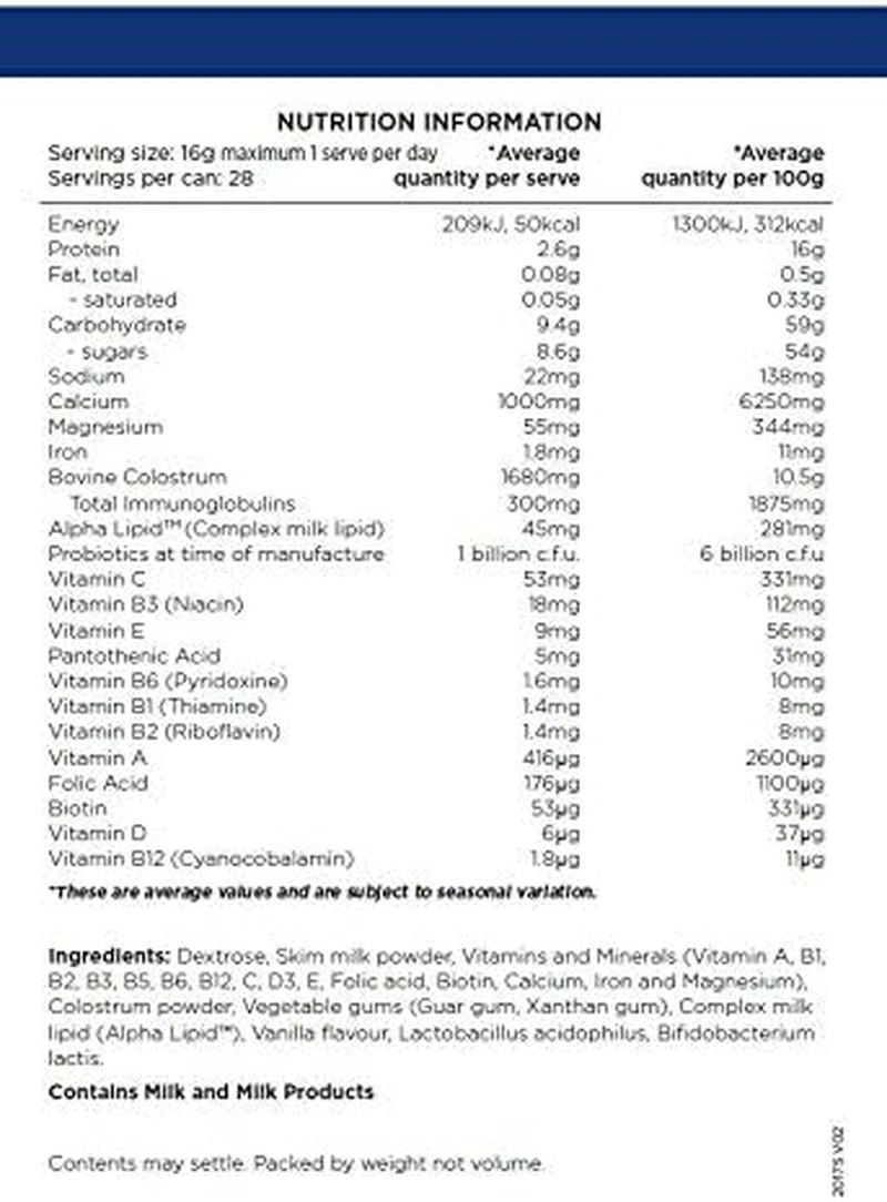 Alpha Lipid Lifeline Colostrum 450Gr image number 1