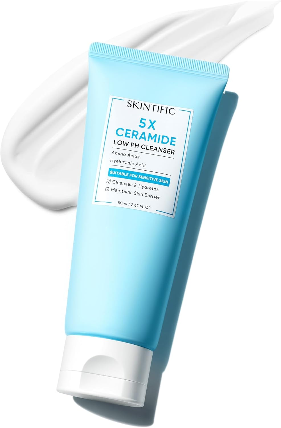 Skintific 5X Ceramide Low Ph Cleanser with Amino Acids, Hyaluronic Acid for Sensitive Skin, 80Ml, Hydrating Face Wash image number 4
