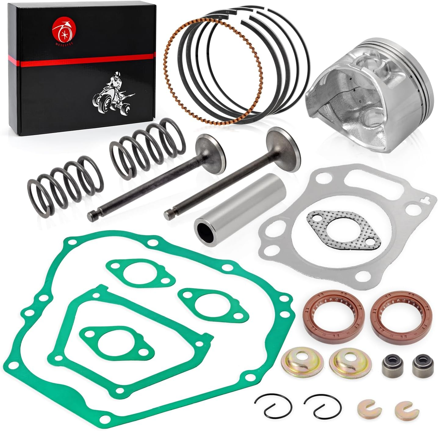 Engine Top End Rebuild Kit Oversize 0.5Mm Piston & Ring Intake Exhaust Valve & Seal SPRING Gasket for Yamaha Pro Hauler 700 1000 YXP700A YXP1000A G21 G22 G23 G27 G28 YDR-A YTF-1 YTF-2 2001-2018