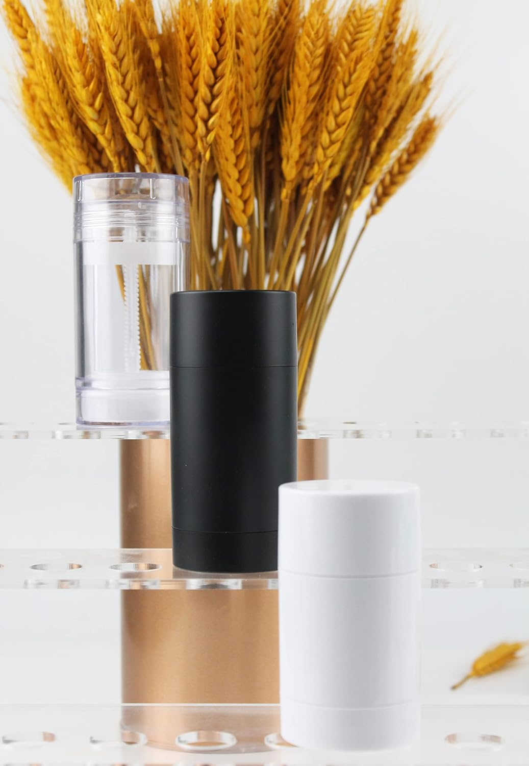 75ML Empty Deodorant Containers Lip Balm Tube DIY Empty Plastic Black Twist-Up Refillable Travel round Deodorant Tubes (6-Pack, Black) image number 6