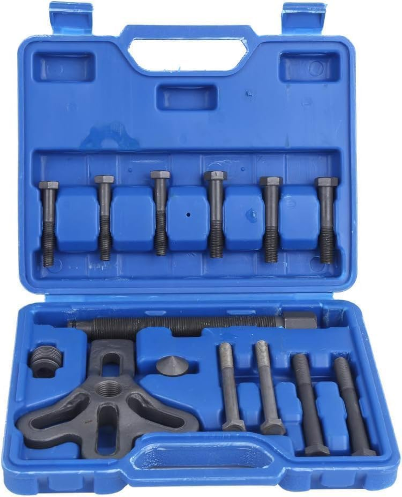 Pulley Puller, 13Pcs Steering Wheel Puller Kit Remover Harmonic Balancer Gear Pulley Car Repair Tool Blue image number 5