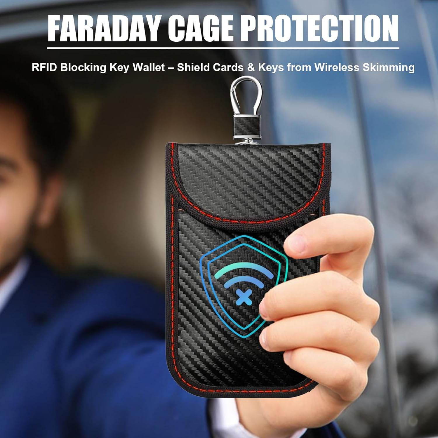 Upgraded Faraday Pouch for Car Keys (2 Pack) with Large Hook - Premium RFID Blocking Bag, Key Fob Signal Blocker Case, Anti-Theft & Anti-Hacking Key Cover for Remote Entry Keyless Systems image number 6