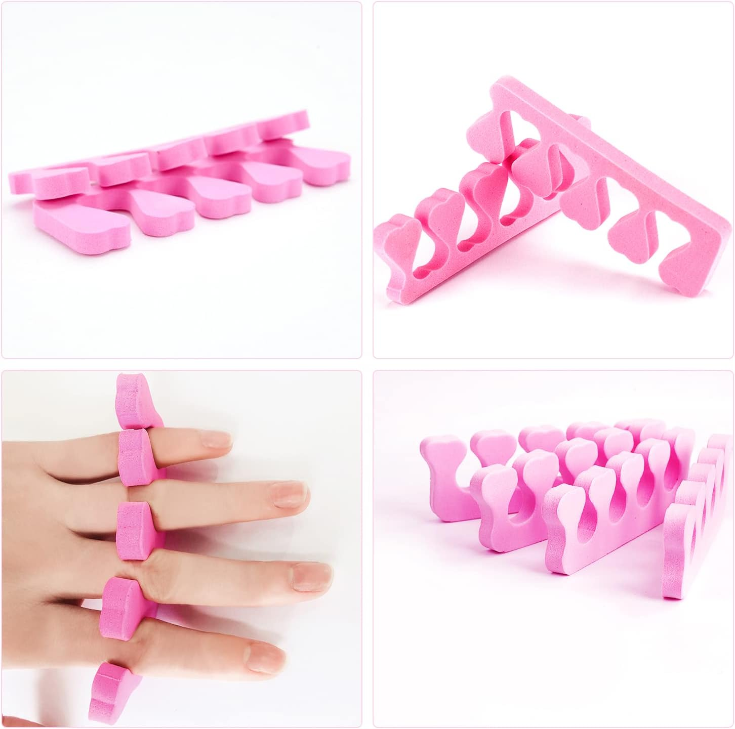 24 Pieces Peach Heart Toe Divider Cotton Finger Divider Cotton, Finger Separator Toe Divider,Nail and Toenail Separation Pads, Suitable for Nail Art, Pedicure, Smear Gel, Etc. image number 3
