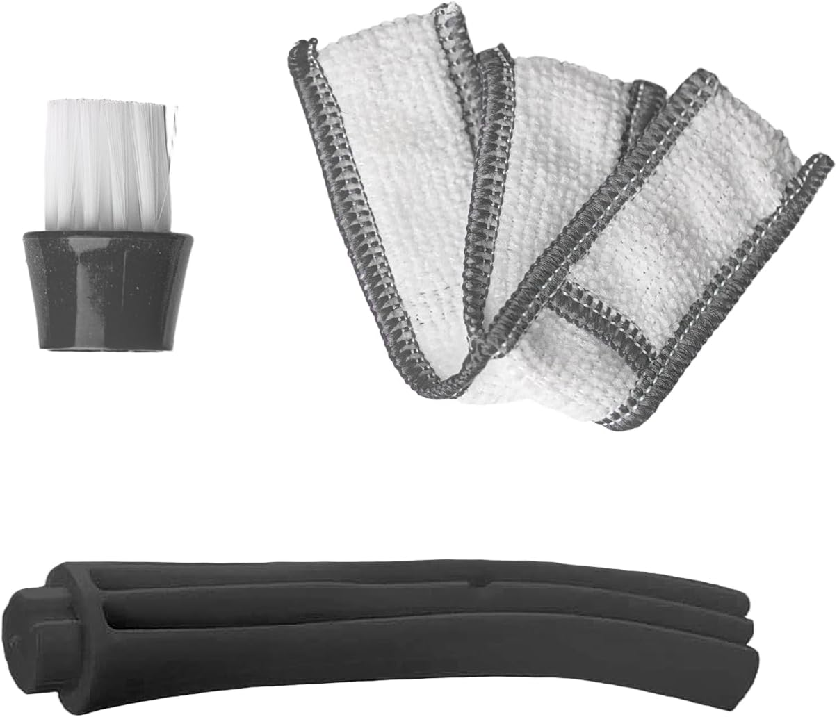 Mini Duster for Car Air Vent, 4 Pack Automotive Air Conditioner Cleaner Brushes with Cleaning Cloth, Green & Grey, for Keyboard, Windows, Blinds and Shutters image number 3