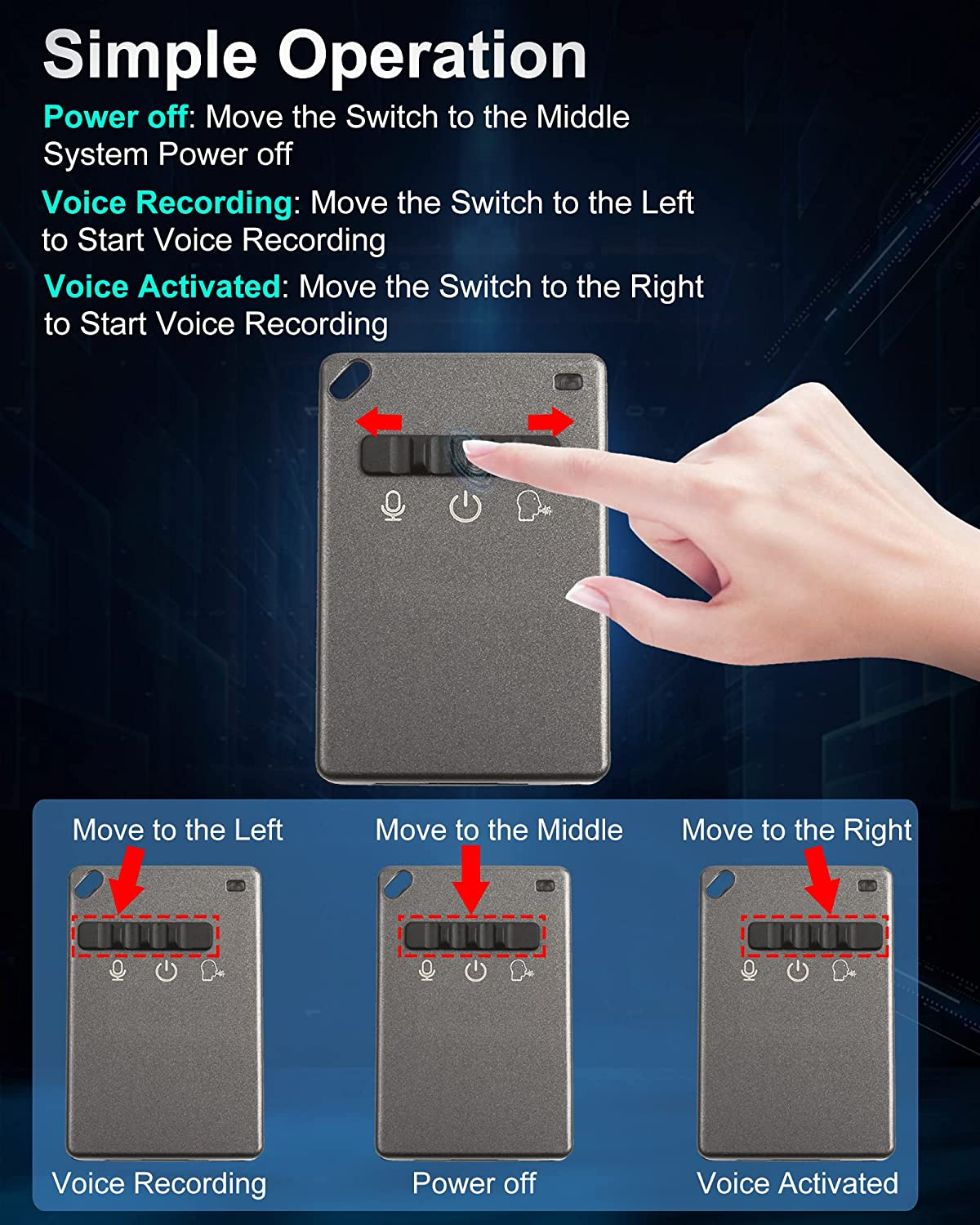 32GB Mini Digital Voice Recorder - Voice Activated with Playback Function, Ideal for Lectures, Meetings, and Dictation | USB Audio Recording Device image number 1