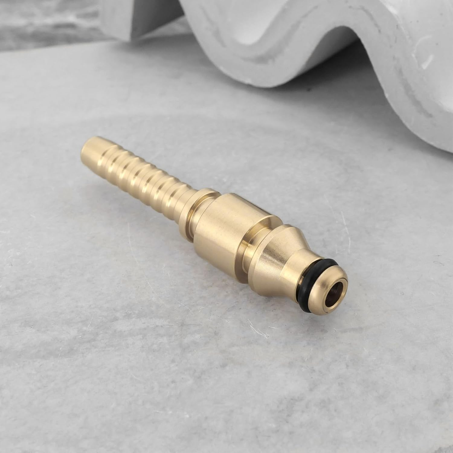 Be in Your Mind 1Pc 1/4 Inch Brass Pressure Washer Hose Fitting 6.5Mm Quick Fit Male Pressure Washer Adapter with Crimping Ferrule Compatible with Stihl Pressure Washer image number 3