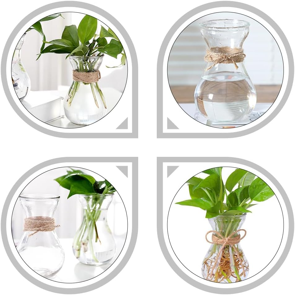 Happyyami 2Pcs Hyacinth Vase Ikebana Vases Vintage Glass Vase Glass Terrariums for Plants Vintage Flower Vase Hyacinth Bulb Vase Hydroponic Bottle Vases Flower Arrangement Container Planter image number 1