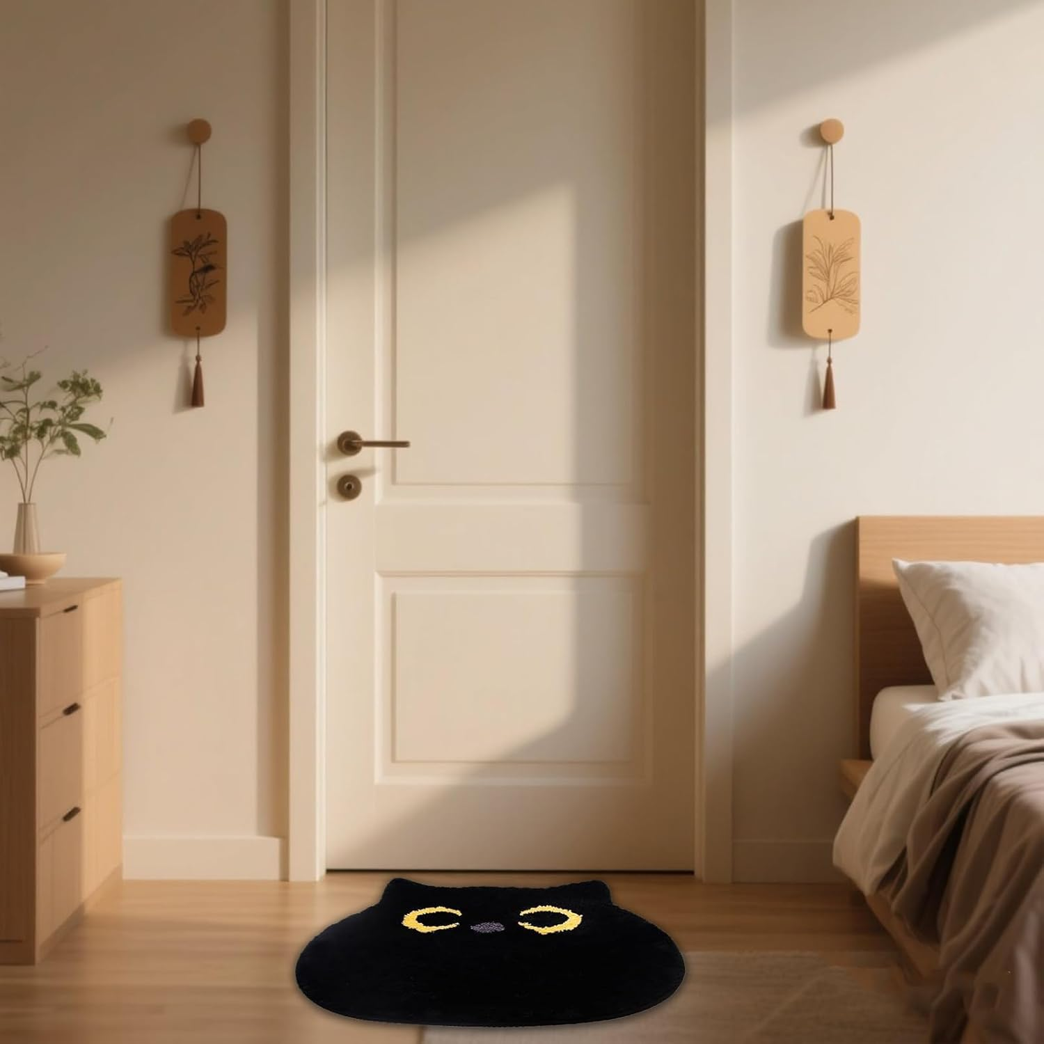 Black Cat Bath Mat, 55 Cm Bathroom Rug, Soft Non-Slip Cat Rug, for Kitchen, Bedroom, Home Decoration image number 2