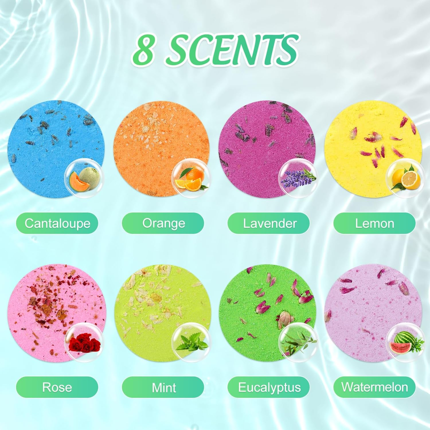 Gogogmee 8Pcs Natural Bath Tablet Essential Oil Aromatherapy Tablets Hotel Quality Bath Salts Relaxing Shower Steamer image number 5