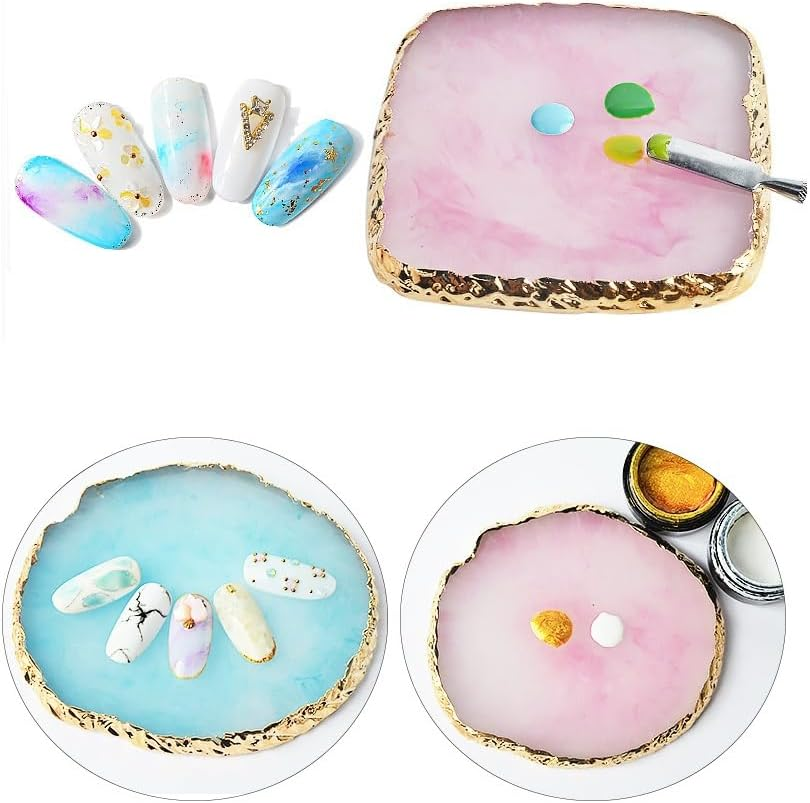 Resin Nail Art Palette, Mixing Palette for Manicure and Makeup, 2 Pieces