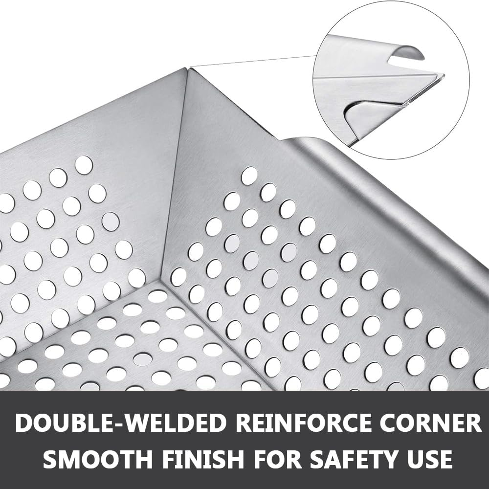 3 Pack Grill Baskets for Outdoor Grill, Grilling Basket for Veggies, Heavy Duty Stainless Steel Vegetable Grill Basket, Grilling Accessories for All Grills & Smokers - Grilling Gifts for Men image number 3