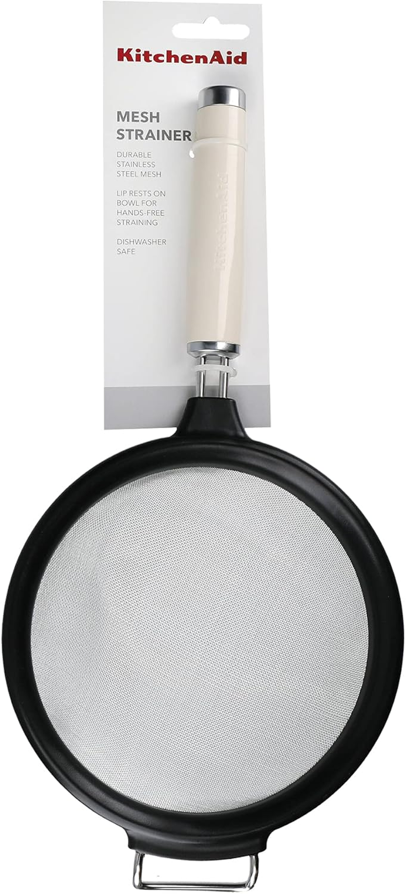 Kitchenaid Sieve, Mesh Strainer, Medium 17.5 Cm, Almond Cream image number 6