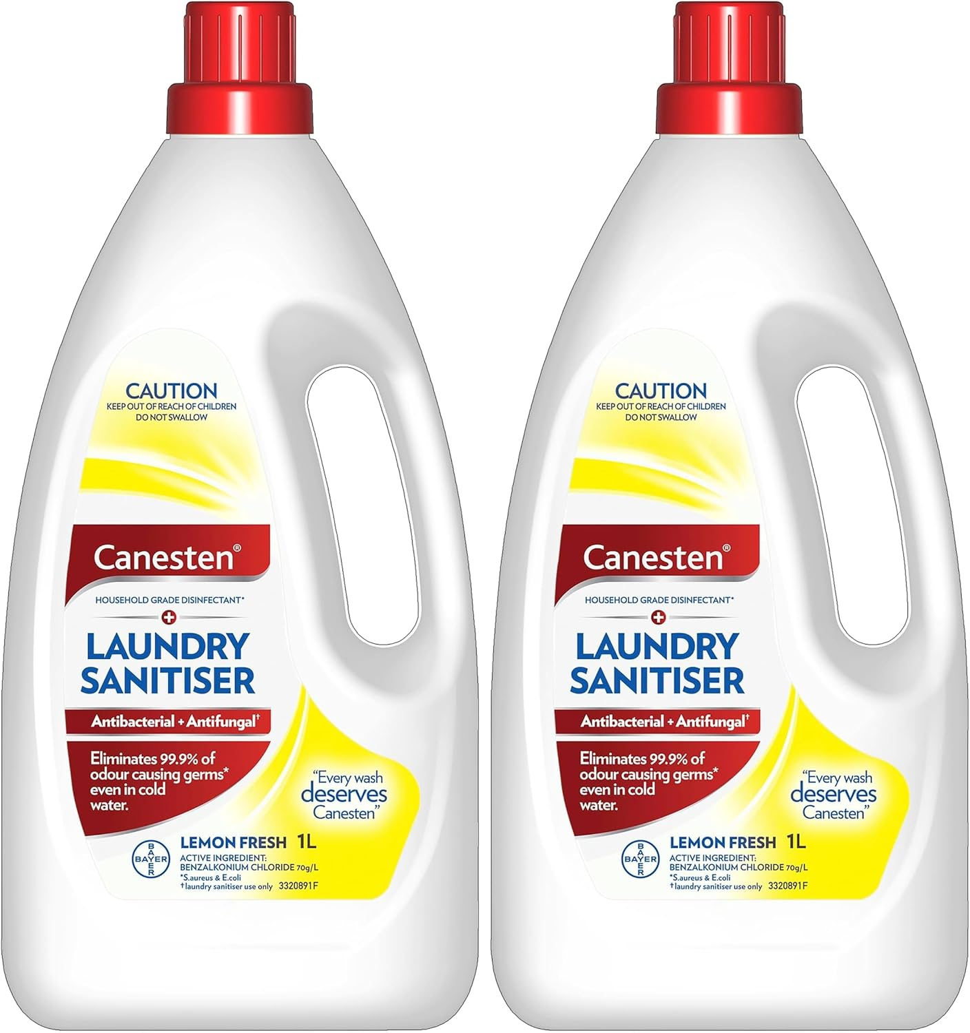 Canesten Antibacterial and Antifungal Hygiene Laundry Liquid Rinse Lemon, Eliminates Bacteria and Fungi from Your Washing, 1 Litre image number 1