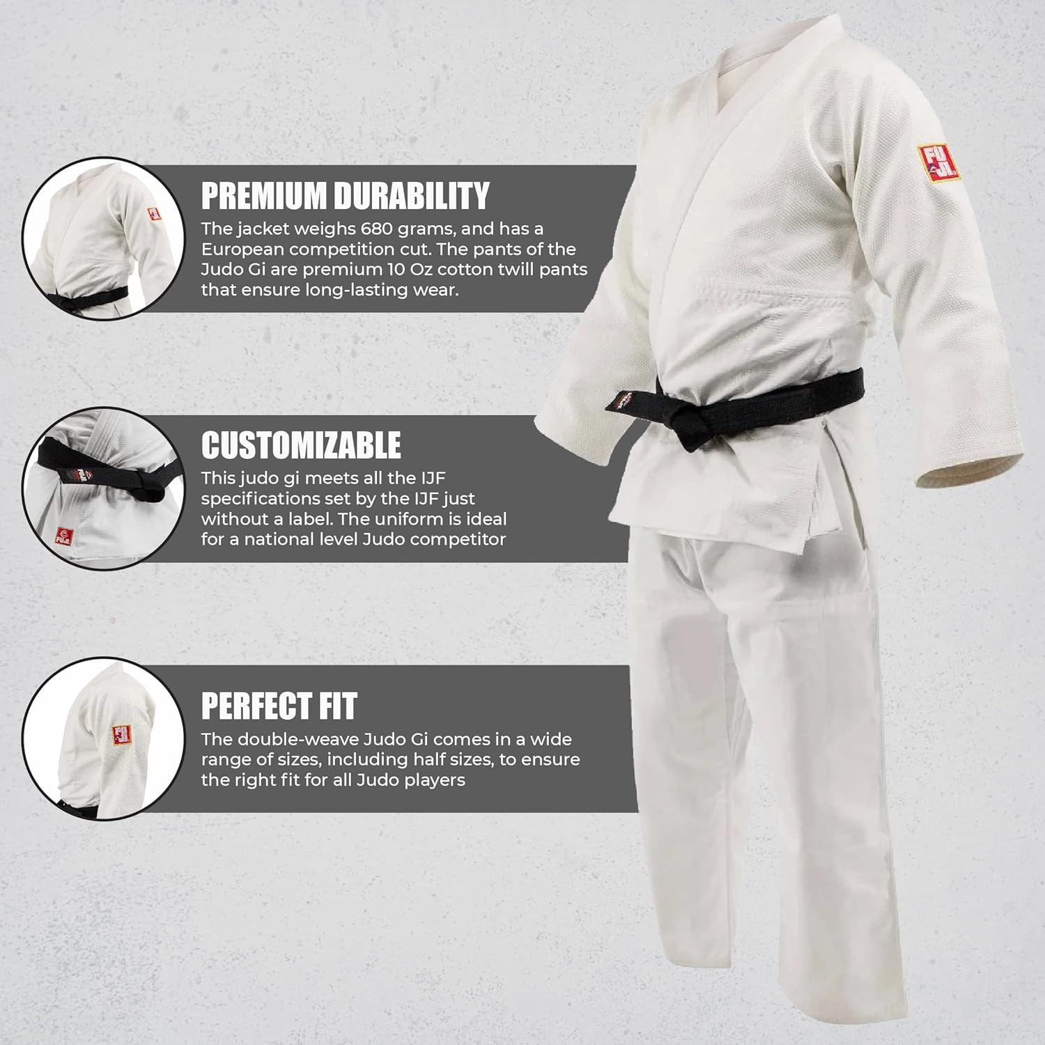 FUJI Euro Competition Judo Gi for Men and Women (Belt Not Included), Size image number 7
