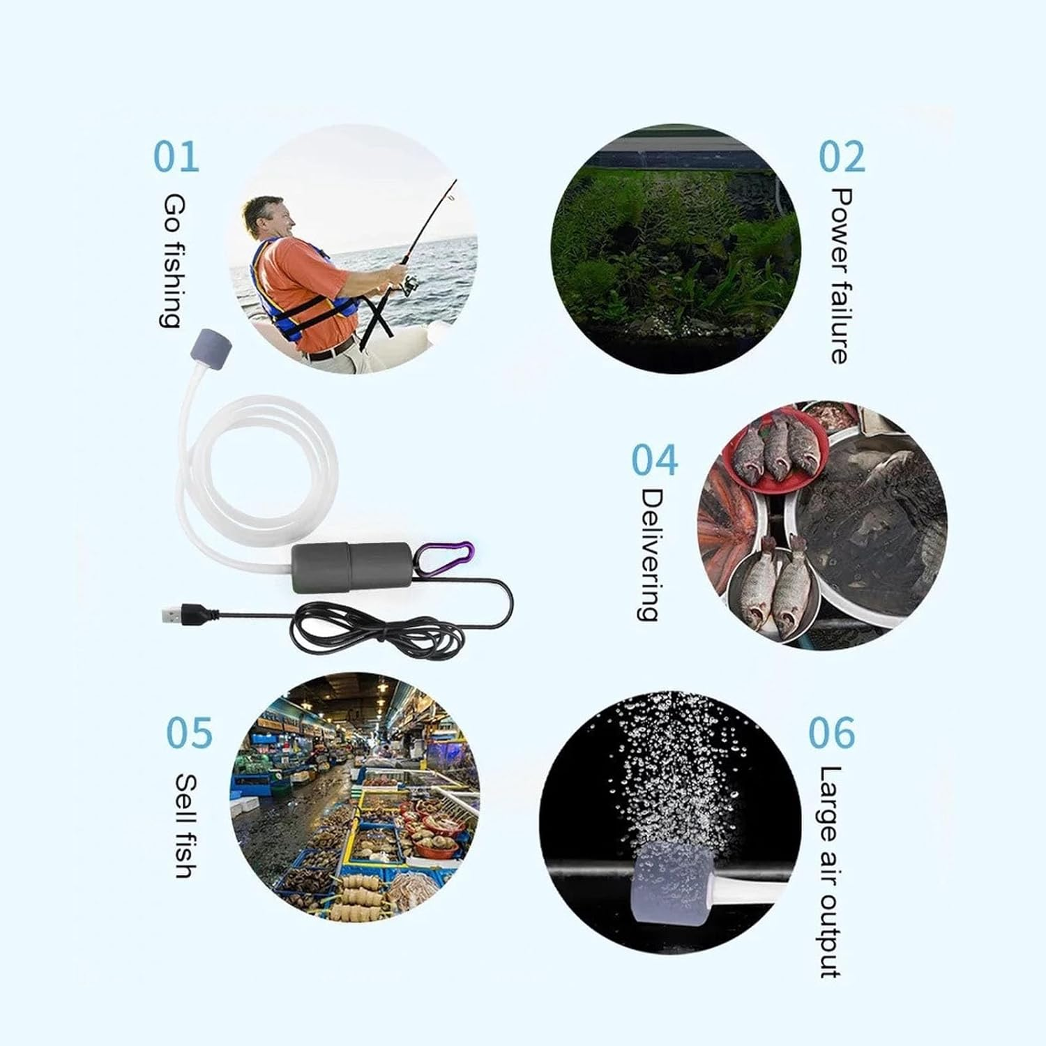 Solar Pond Oxygenator 10W Portable USB Interface Low Noise Solar Fish Tank Oxygenator for Outdoor (Black)