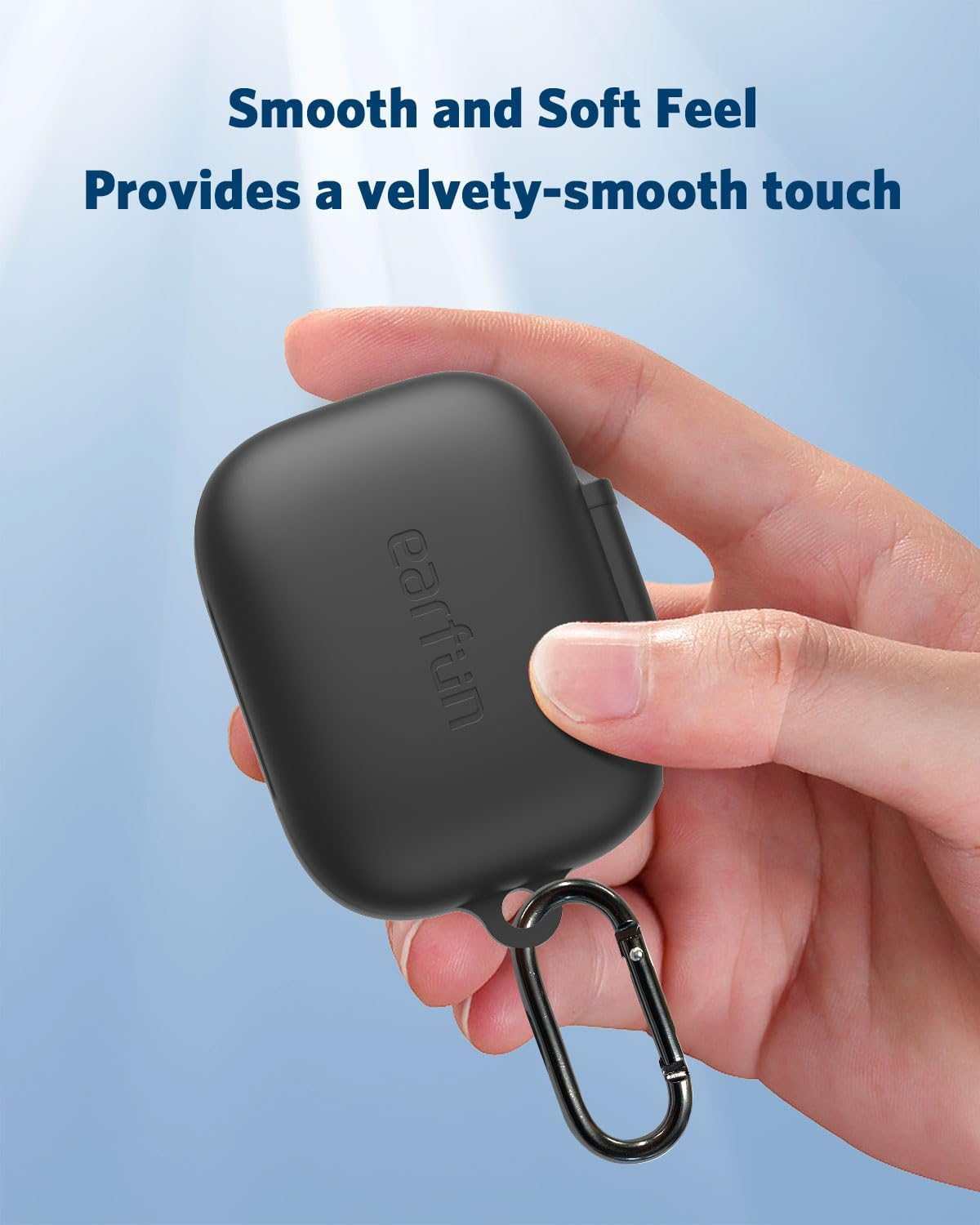 【Earfun Official】 Protective Case Cover for Earfun Air Pro 4 Earbuds, Soft Silicone Protective Case with Keychain, Shock-Proof, Supports Wireless Charging, Black image number 4