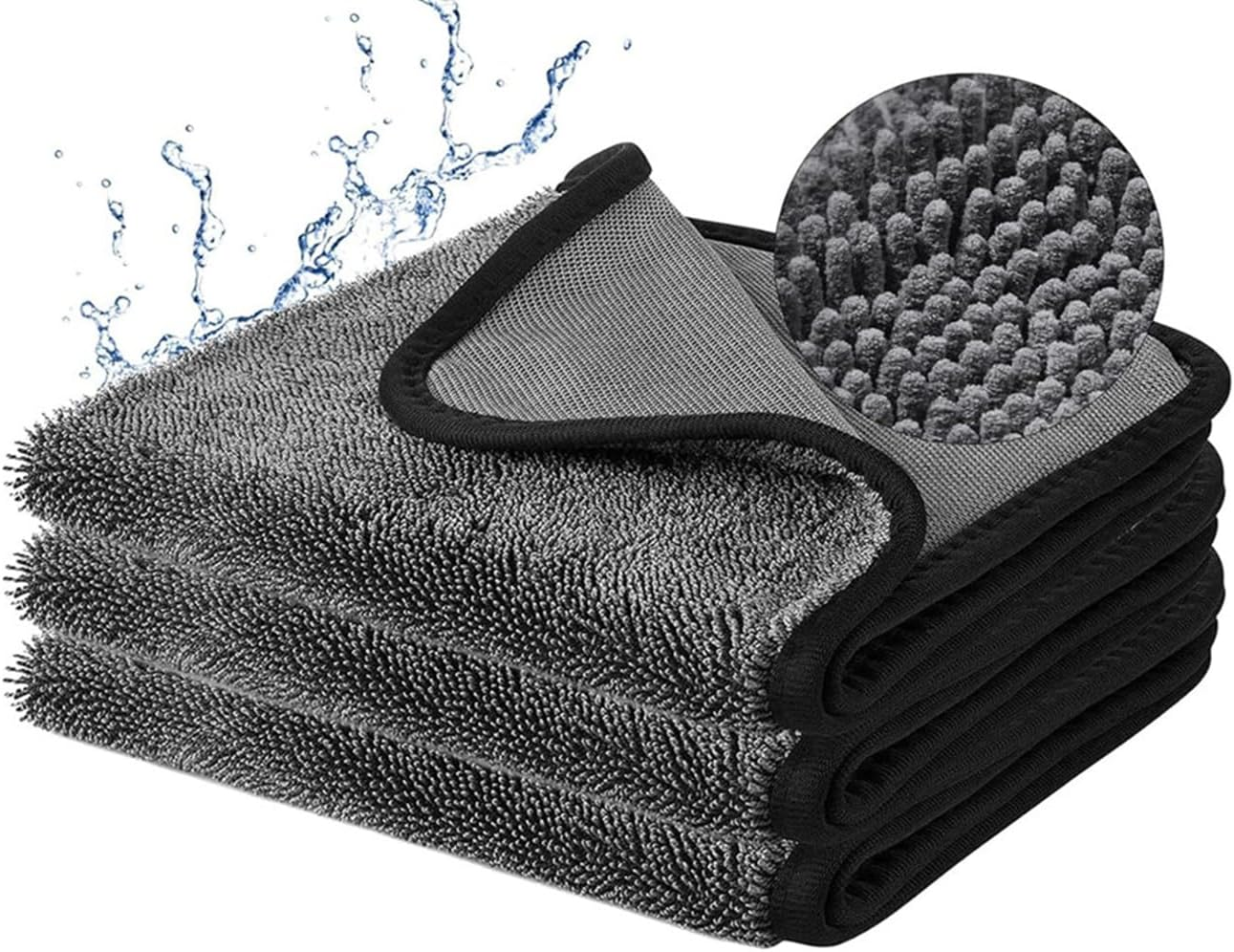 Microfiber Drying Towels for Cars Wash Lint-Free Streak-Free Cleaning Cloth Super Absorbent Ultra Soft Auto Detailing Supplies, 60 X 40 CM, 3 Pack image number 1