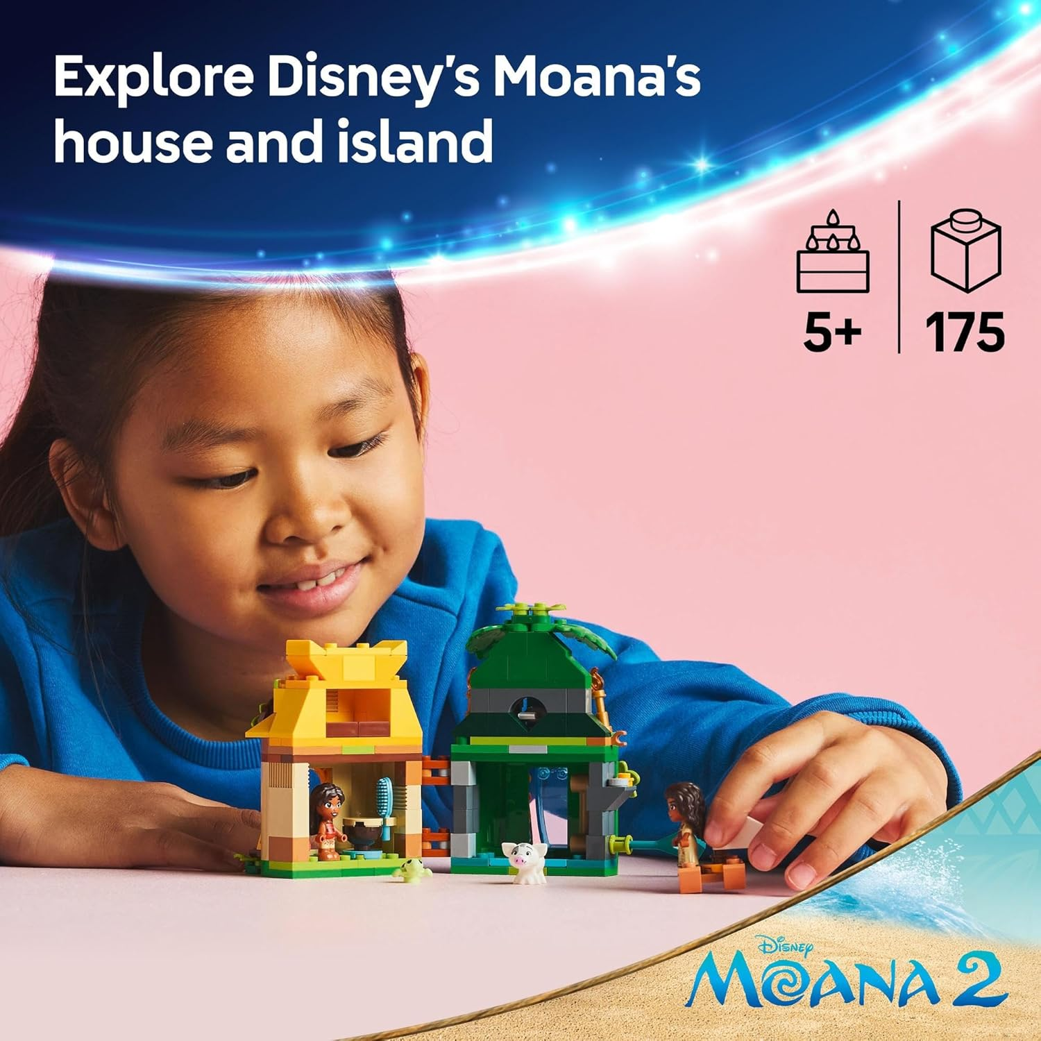 LEGO ǀ Disney Moana&rsquo;S Island Fun Buildable Princess Toy for 5+ Year Old Girls & Boys with 2 Micro-Doll Figures, a House Model & Accessories, Moana Movie Memorabilia Set, Kids' Building Toys 43260 image number 4