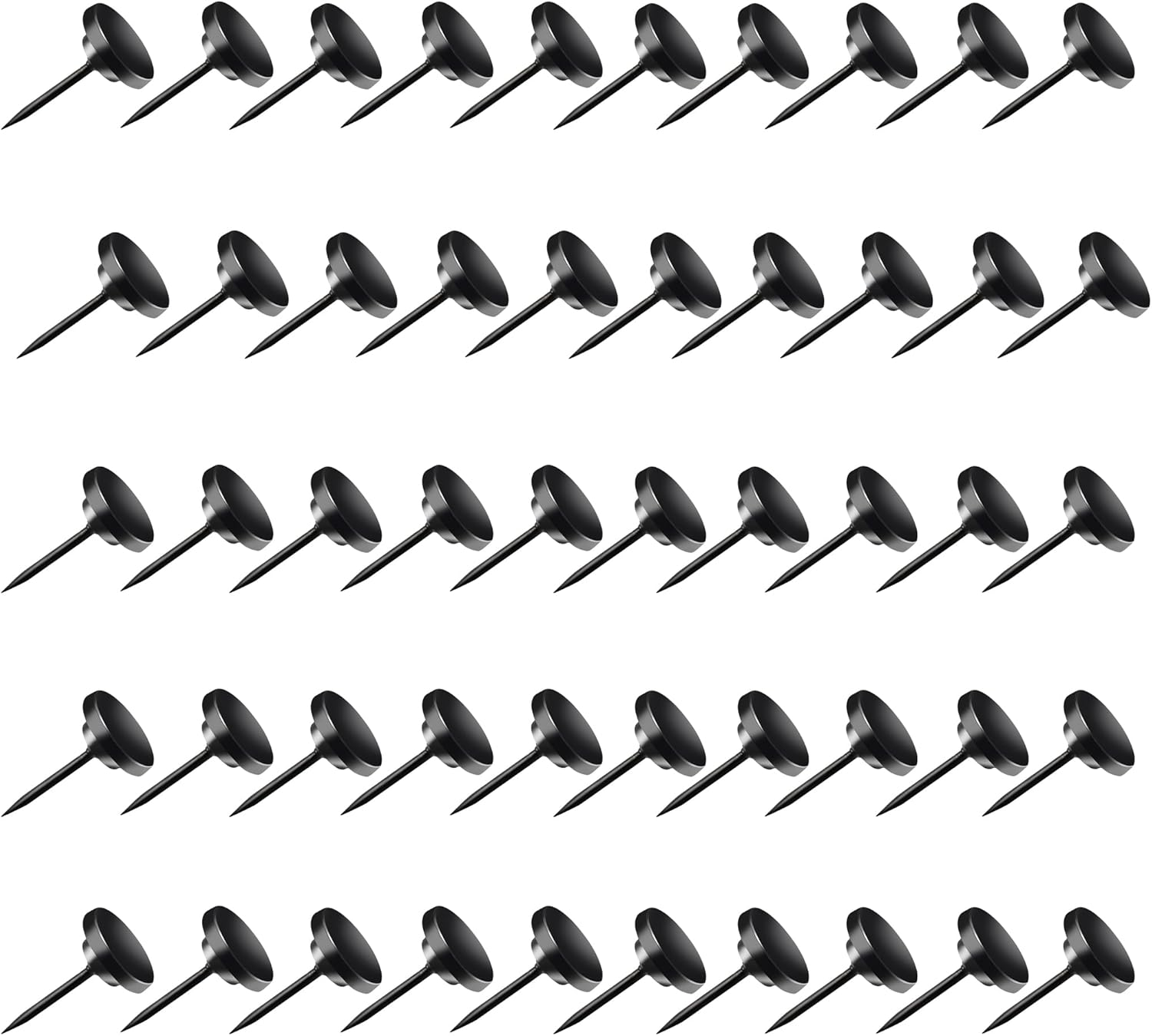 50Pcs Metal Push Pins, Thumb Tacks for Hanging Poster and Map, Heavy Duty Head Pin for Wall Corkboard Bulletin Board, Home Office Craft Accessories (Black)