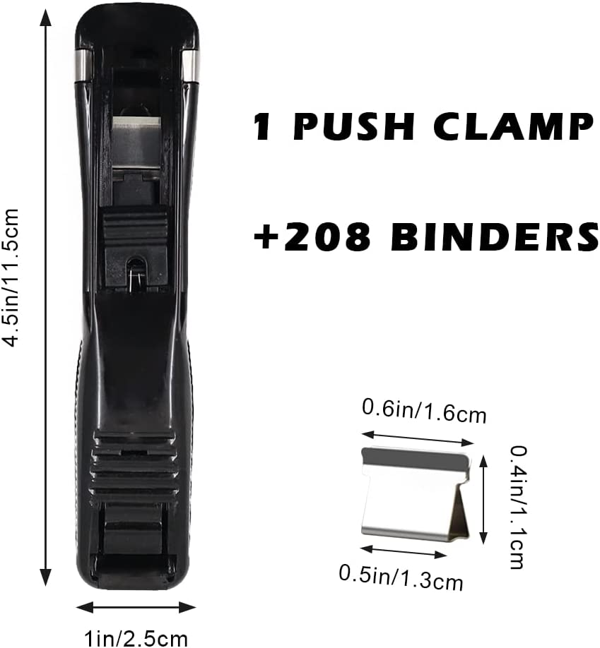 Modixun Clam Clip Dispenser with 208 Reusable Refill Clips, Will Not Damage Your Papers, Binder Clips Paper Clips for School Office, Black image number 5