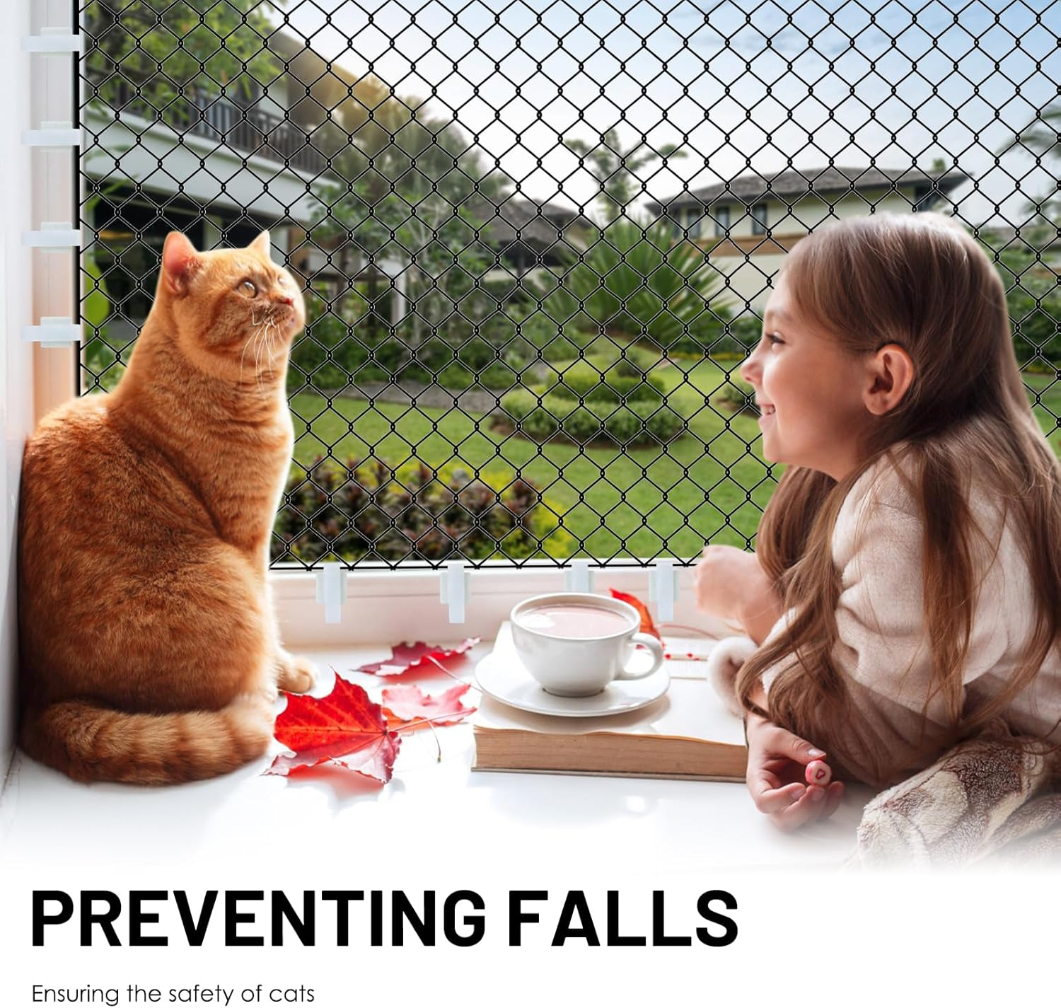 Pack of 60 Cat Net Attachment Cat Net Adhesive Hooks 3M Model Attachment of Cat Net for Balcony No Drilling Outdoor Adhesive Hooks for Cat Net Balcony Cat Protection Net (Without Cat Net, White) image number 2