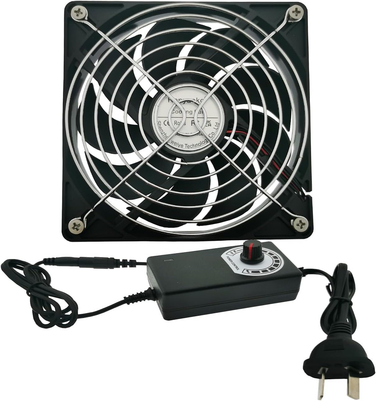 120Mm Fan, Big Airflow 120Mmx25Mm Computer Fan,Variable Speed Controller, Strong Airflow AC 100V to 240V for Receiver LED Lights Amplifier DVR Playstation Component Cooling image number 5