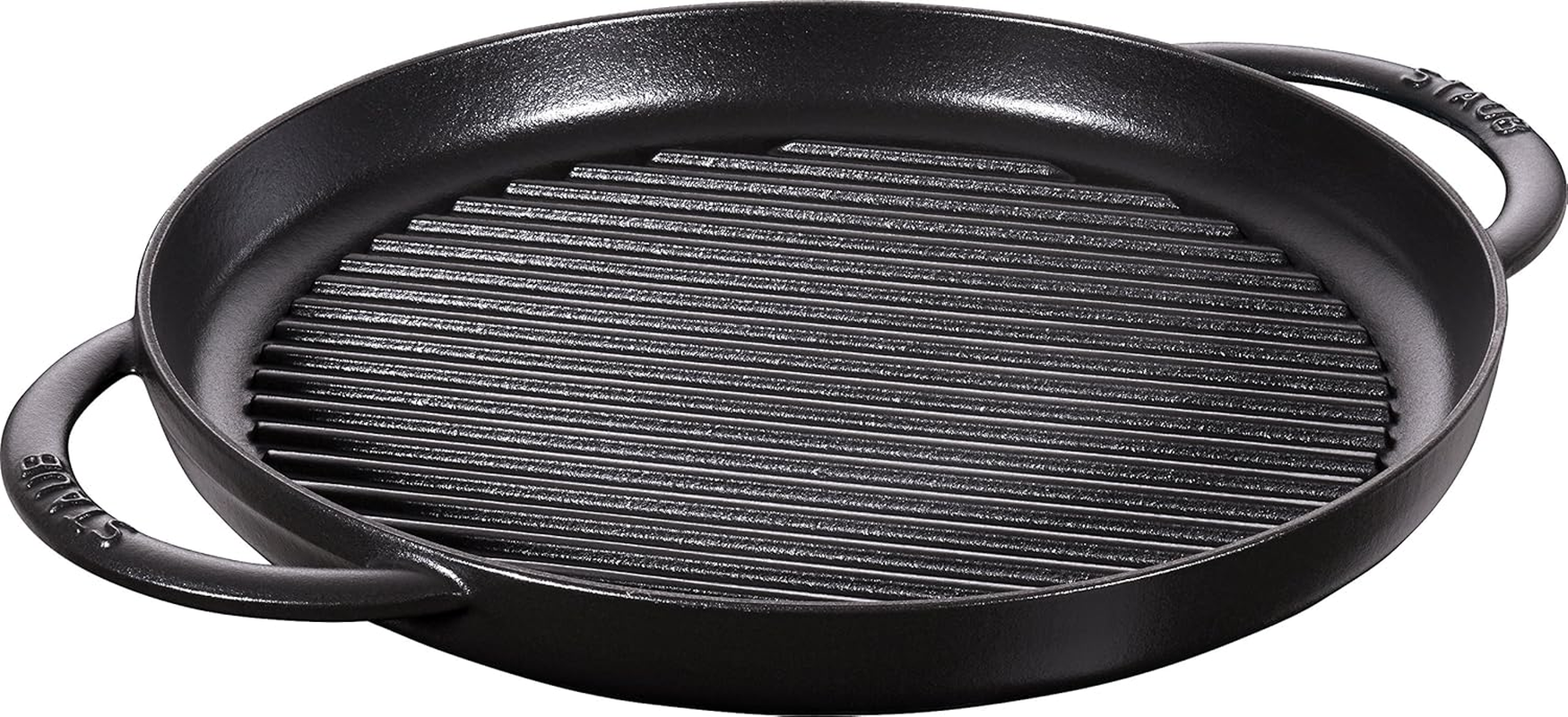 STAUB round 30 Cm Cast Iron Grill Pan, Cherry Red