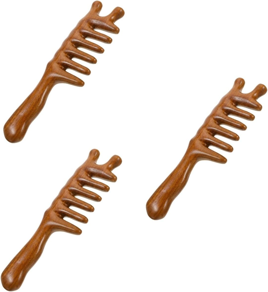 FRCOLOR Wooden Scalp Massage Comb Hair Scalp Massager Sandalwood Head Scratcher Wide Comb