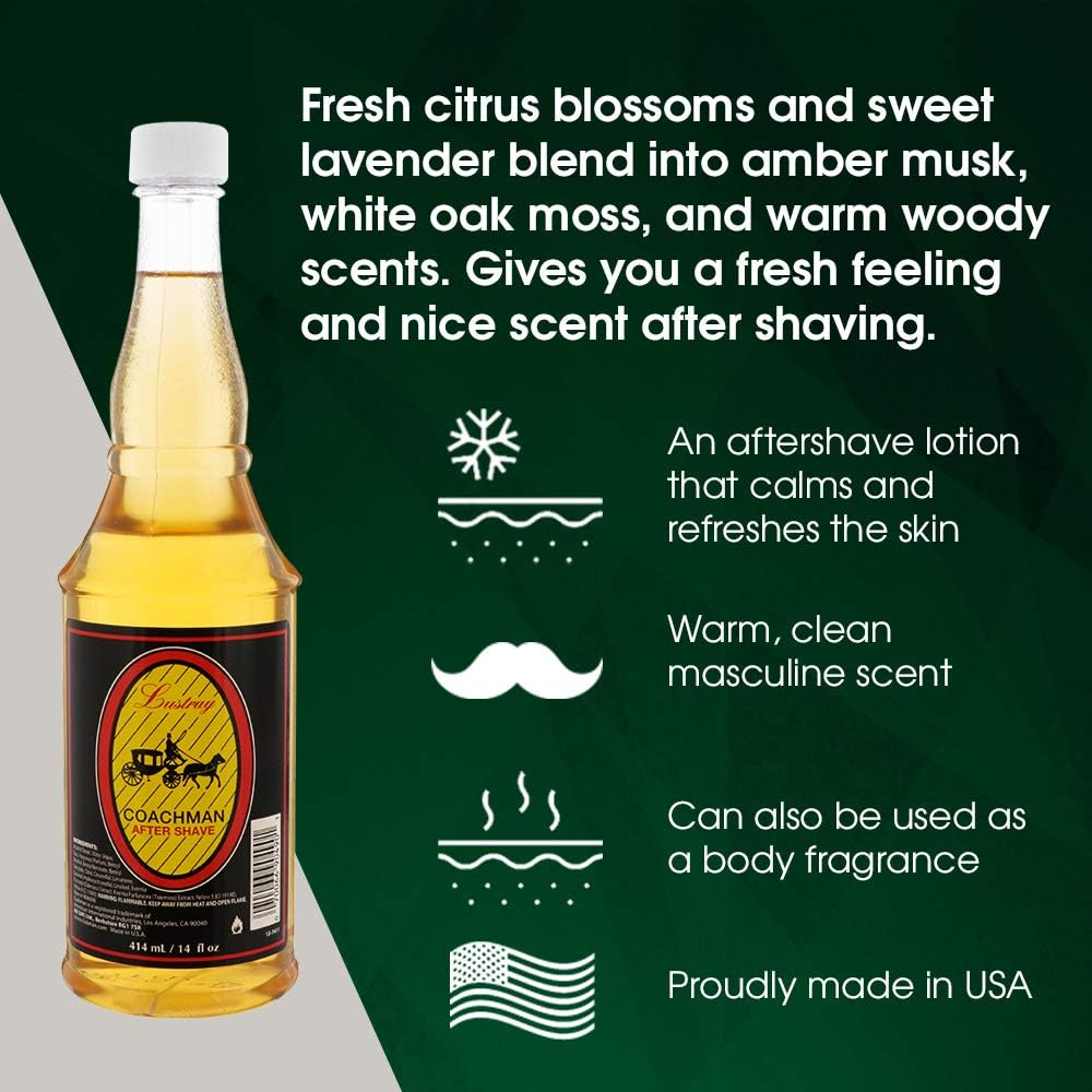 Clubman Lustray Coachman after Shave, 14 Fluid Ounce image number 3