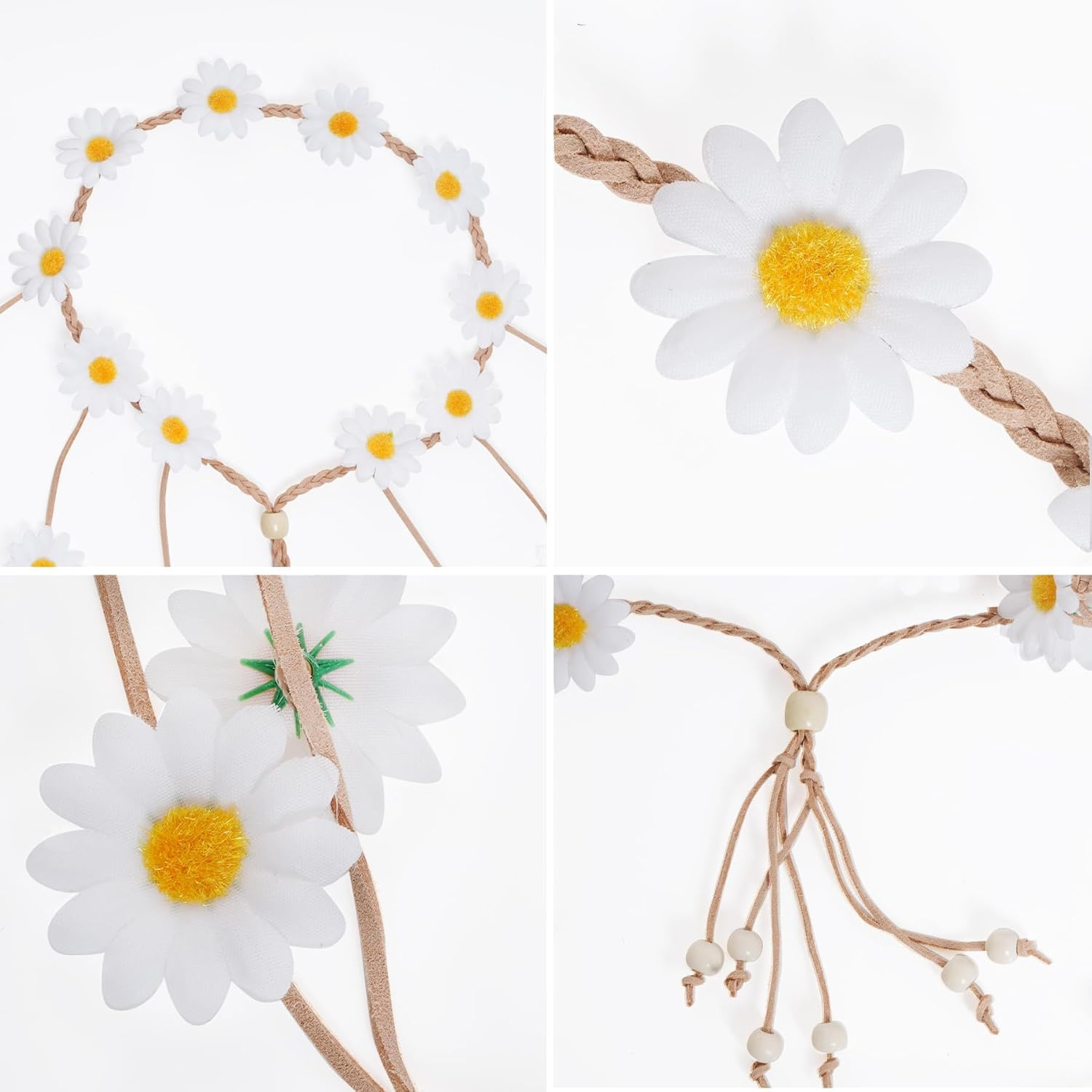TAXTYHRE Sunflower Hair Accessories, Sunflower Headband, Fashionable Goose Flower Hair Accessories, Adjustable Flowers Headband for Women Girls Beach Wedding Carnival Party White image number 2