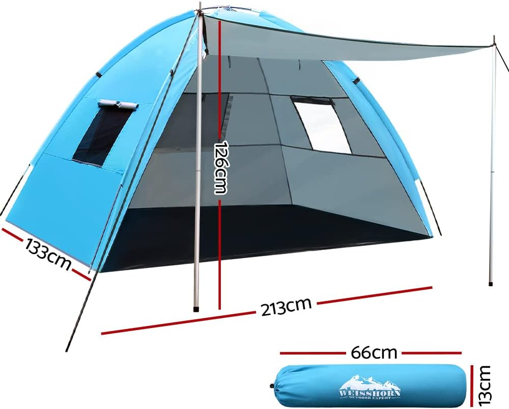 Weisshorn Pop up Beach Tent, Camping Tents 4 Person Portable Dome Shade Shelter, Automatic Easy Instant Setup Lightweight Umbrella Sun Protection Outdoor Fishing Family Picnic