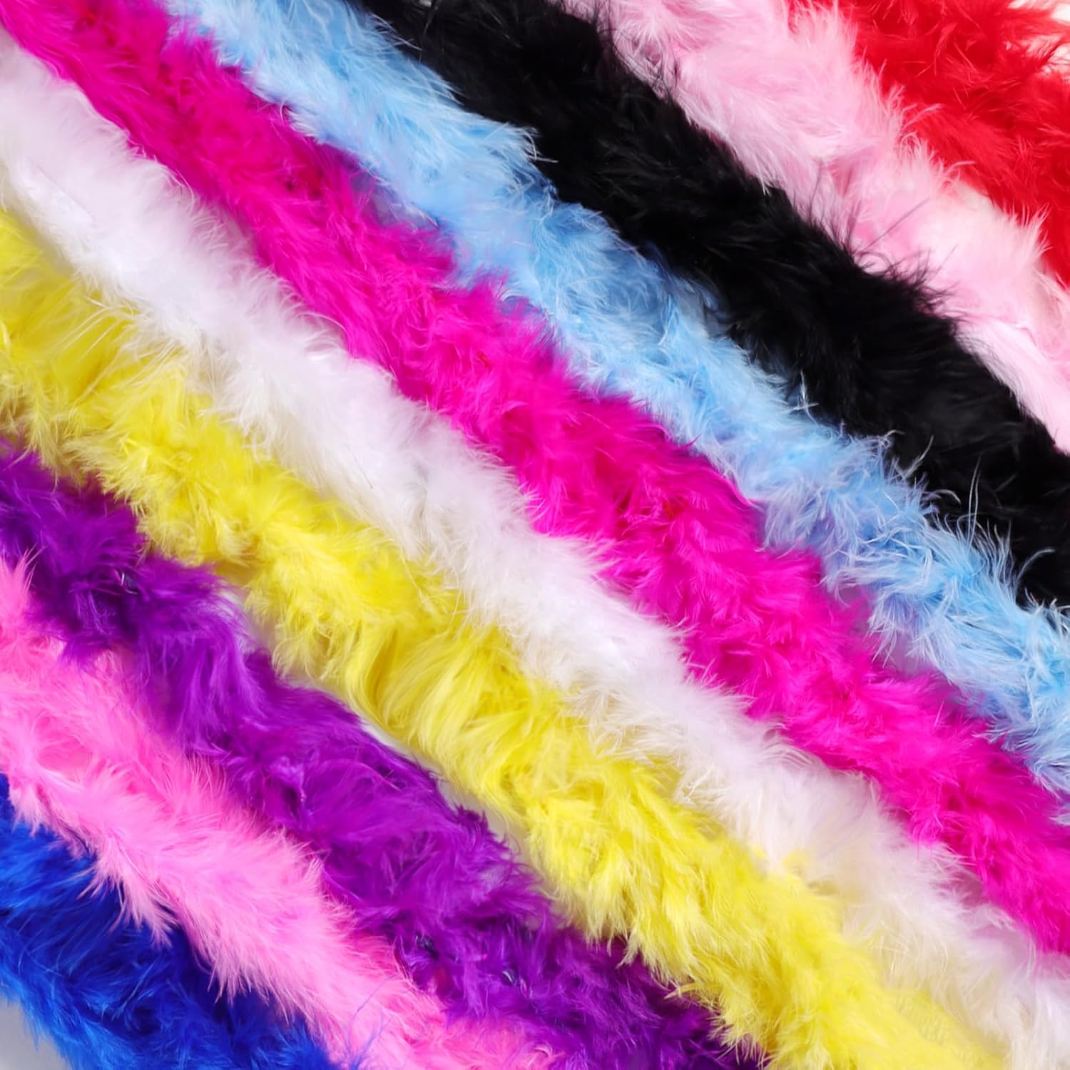 Dqwtb 10 Pcs Feather Boas Artificial Fluffy Boas 6.6Ft Colorful Feather Boas Rainbow Feather Scarf for Women Girls Costume Christmas Birthday Wedding Halloween Party Bulk image number 6